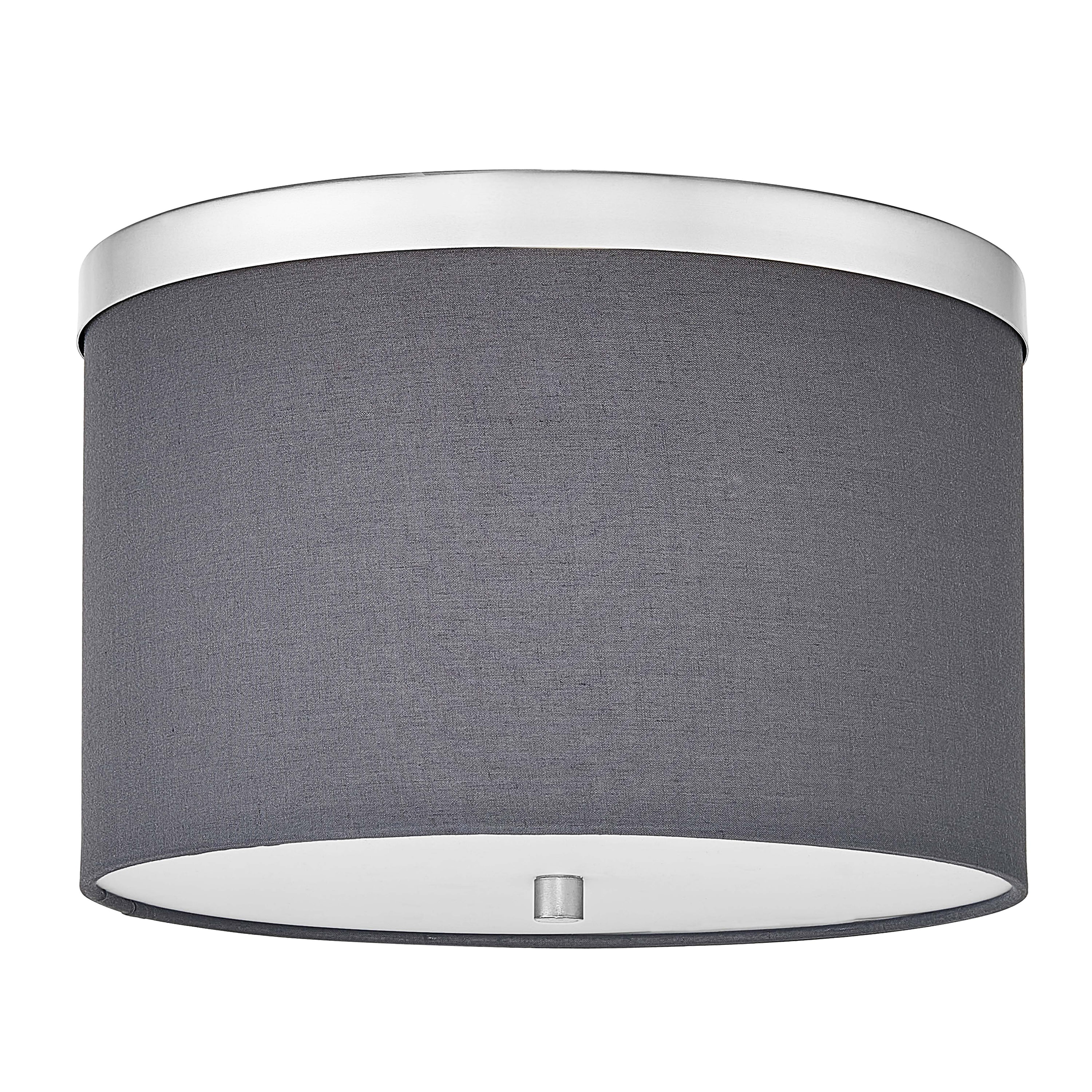 Dainolite FRD-122FH-PC-GRY 2 Light Incandescent Flush Mount Polished Chrome with Grey Shade