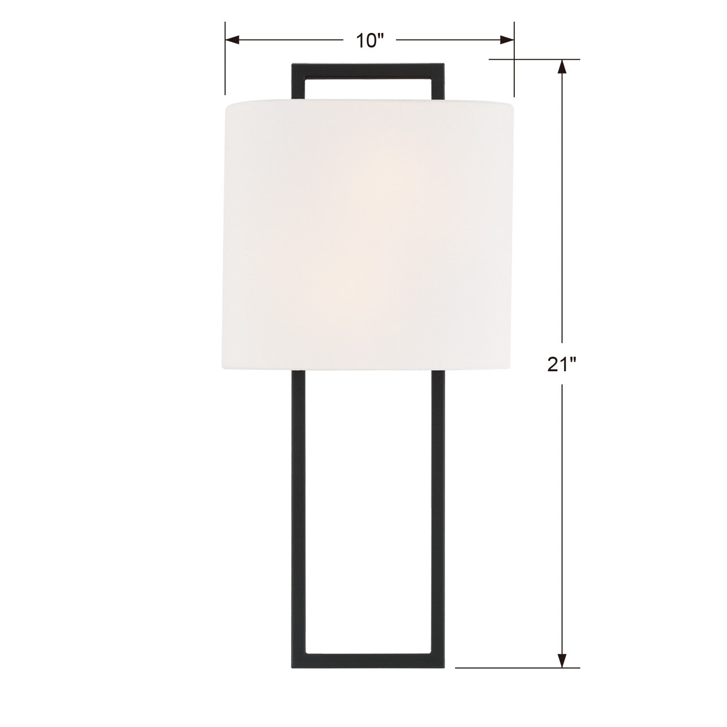 Crystorama Fremont FRE-422-BF – 10 Inch – 2 Light – Sconce – Black Forged – Damp Rated