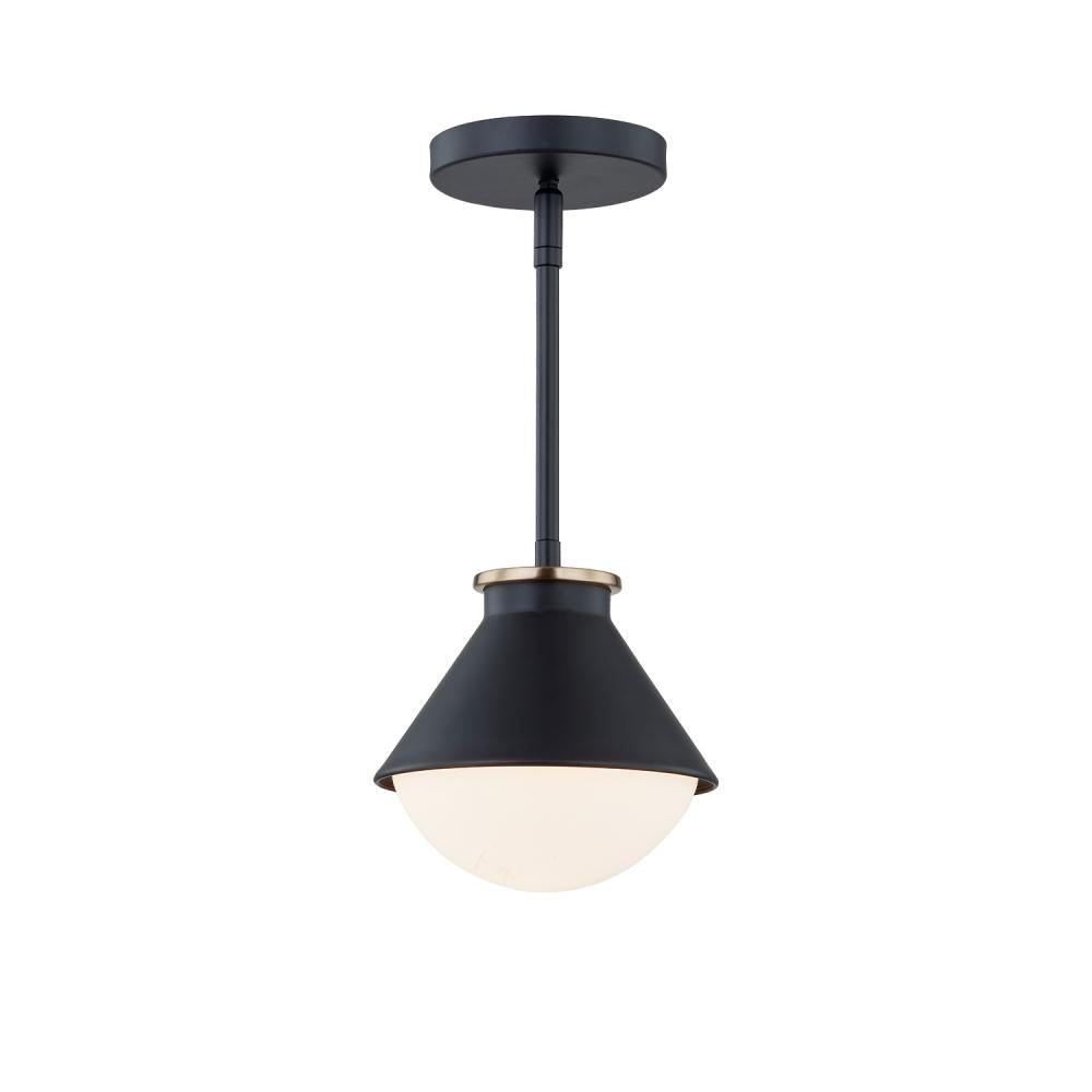 Justice Design Group RAVELLE FSN-7685W-OPAL-MBBR Pendant - Matte Black With Brass Ring Mbbr