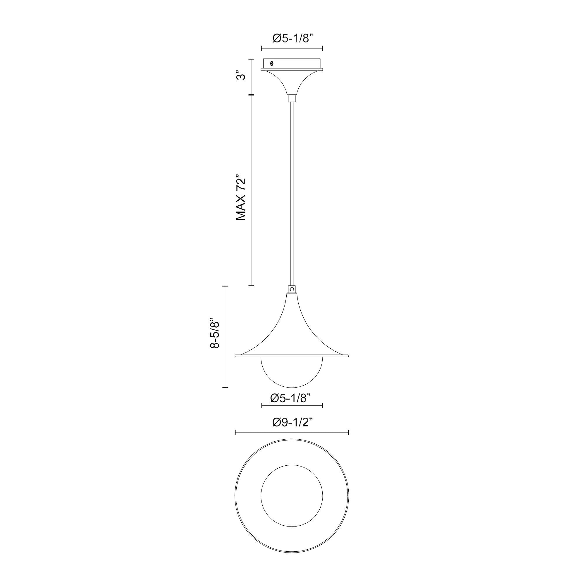 Fuji 9-in Brushed Gold/Opal Matte Glass 1 Light Pendant