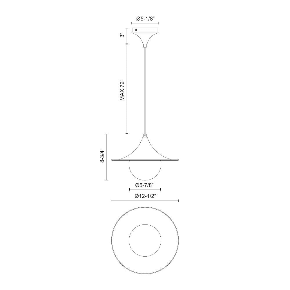 Alora Lighting FUJI PD525113MBOP Pendant - Matte Black