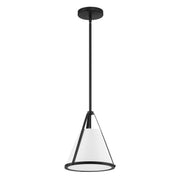 Crystorama Fulton FUL-900-BK – 9.25 Inch – 1 Light – Pendant Light – Black – Dry Rated
