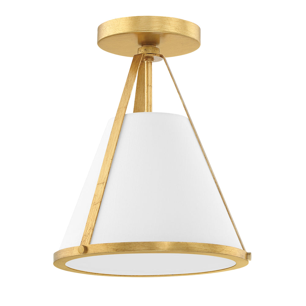 Crystorama 900-GA_CEILING Fulton 1 Light Semi Flush Mount, Antique Gold