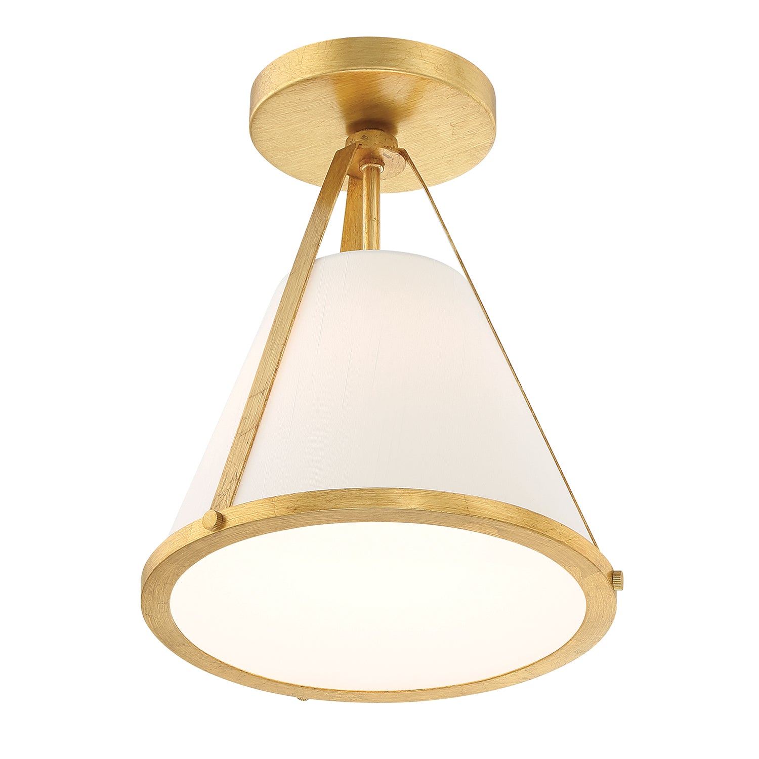 Crystorama Fulton FUL-900-GA_CEILING – 9.25 Inch – 1 Light – Semi Flush Mount Light – Antique Gold – Dry Rated