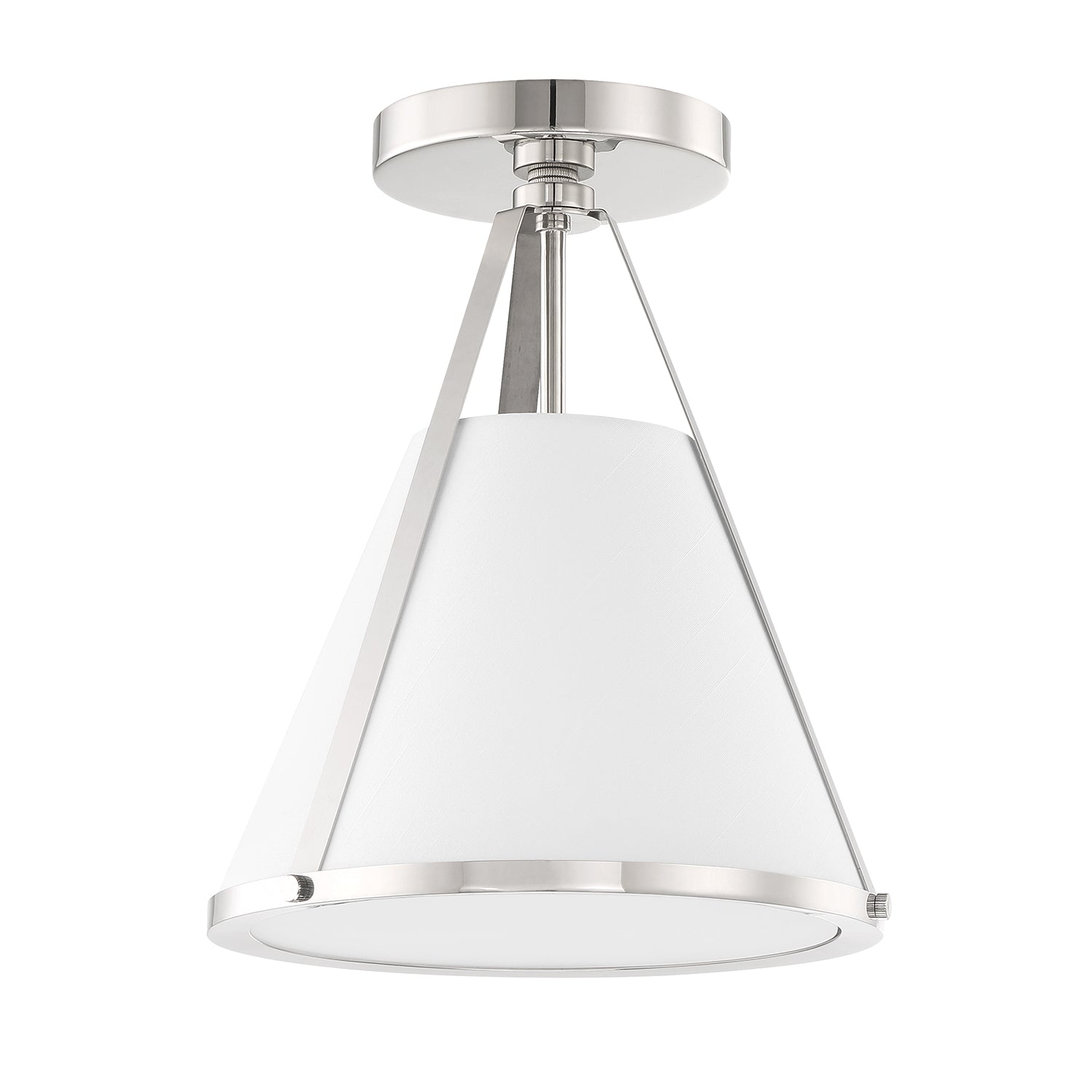 Crystorama Fulton FUL-900-PN_CEILING – 9.25 Inch – 1 Light – Semi Flush Mount Light – Polished Nickel – Dry Rated
