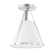 Crystorama Fulton FUL-900-PN_CEILING – 9.25 Inch – 1 Light – Semi Flush Mount Light – Polished Nickel – Dry Rated
