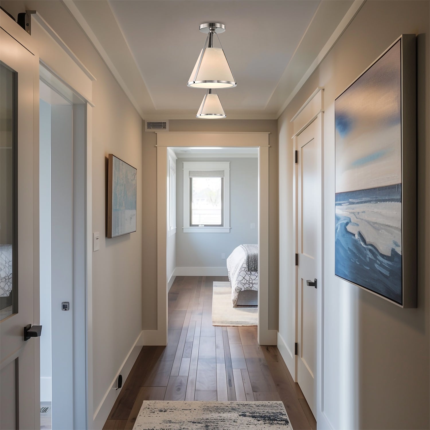 Crystorama Fulton FUL-900-PN_CEILING – 9.25 Inch – 1 Light – Semi Flush Mount Light – Polished Nickel – Dry Rated