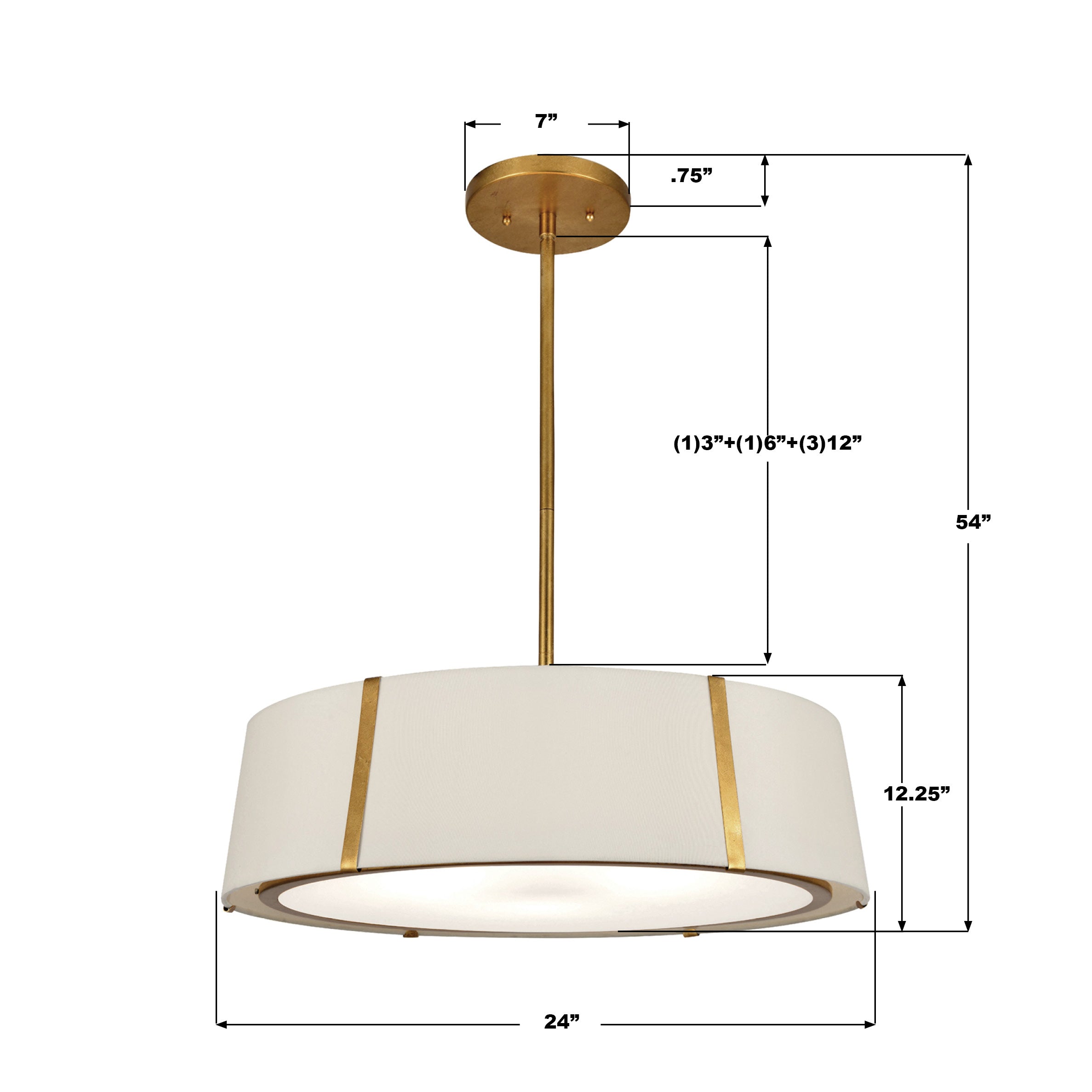 Crystorama Fulton FUL-907-GA – 24 Inch – 6 Light – Chandelier – Antique Gold – Dry Rated