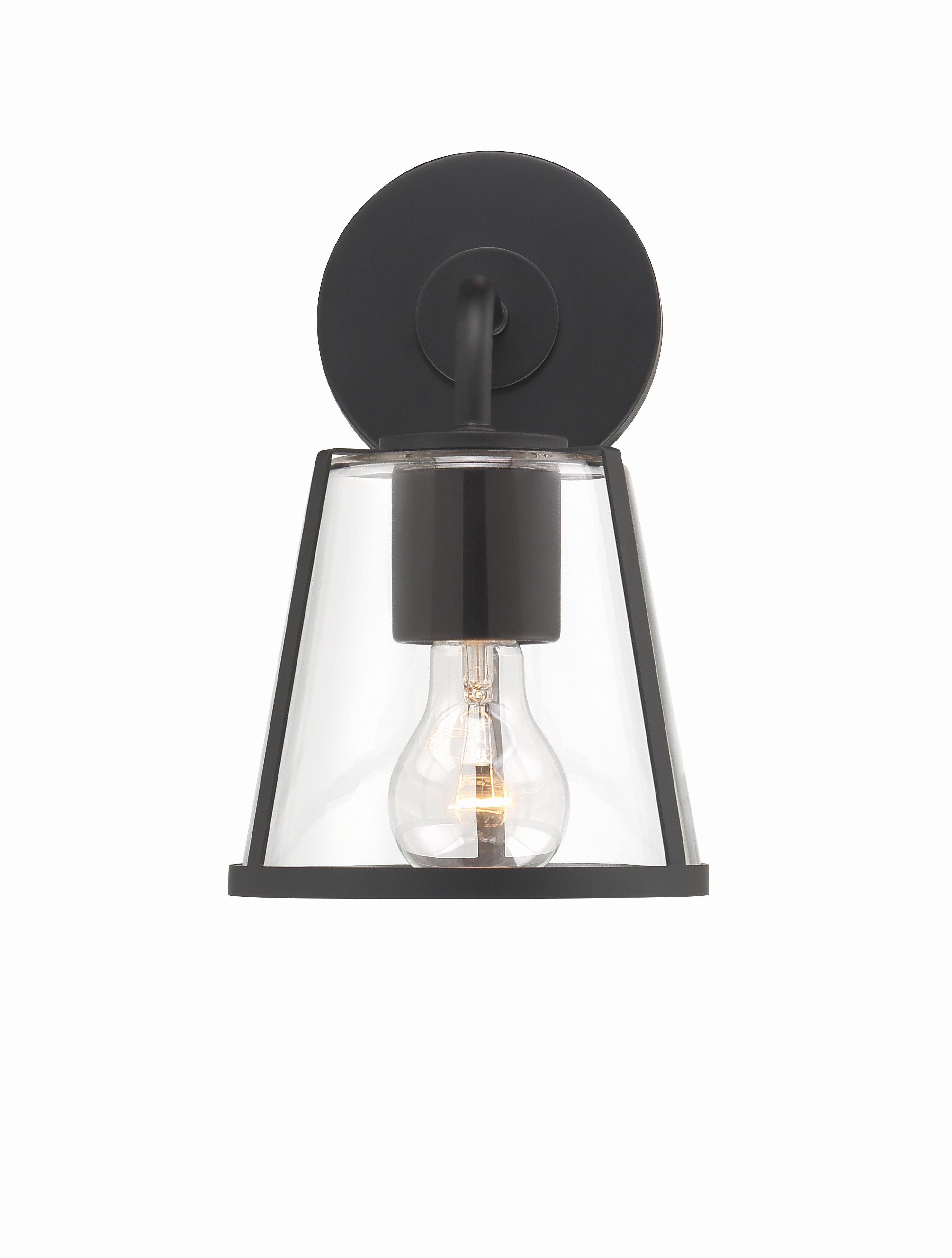 Crystorama Fulton FUL-911-BK-CL – 6.25 Inch – 1 Light – Sconce – Black – Damp Rated