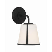 Crystorama Fulton FUL-911-BK – 6.25 Inch – 1 Light – Sconce – Black – Damp Rated