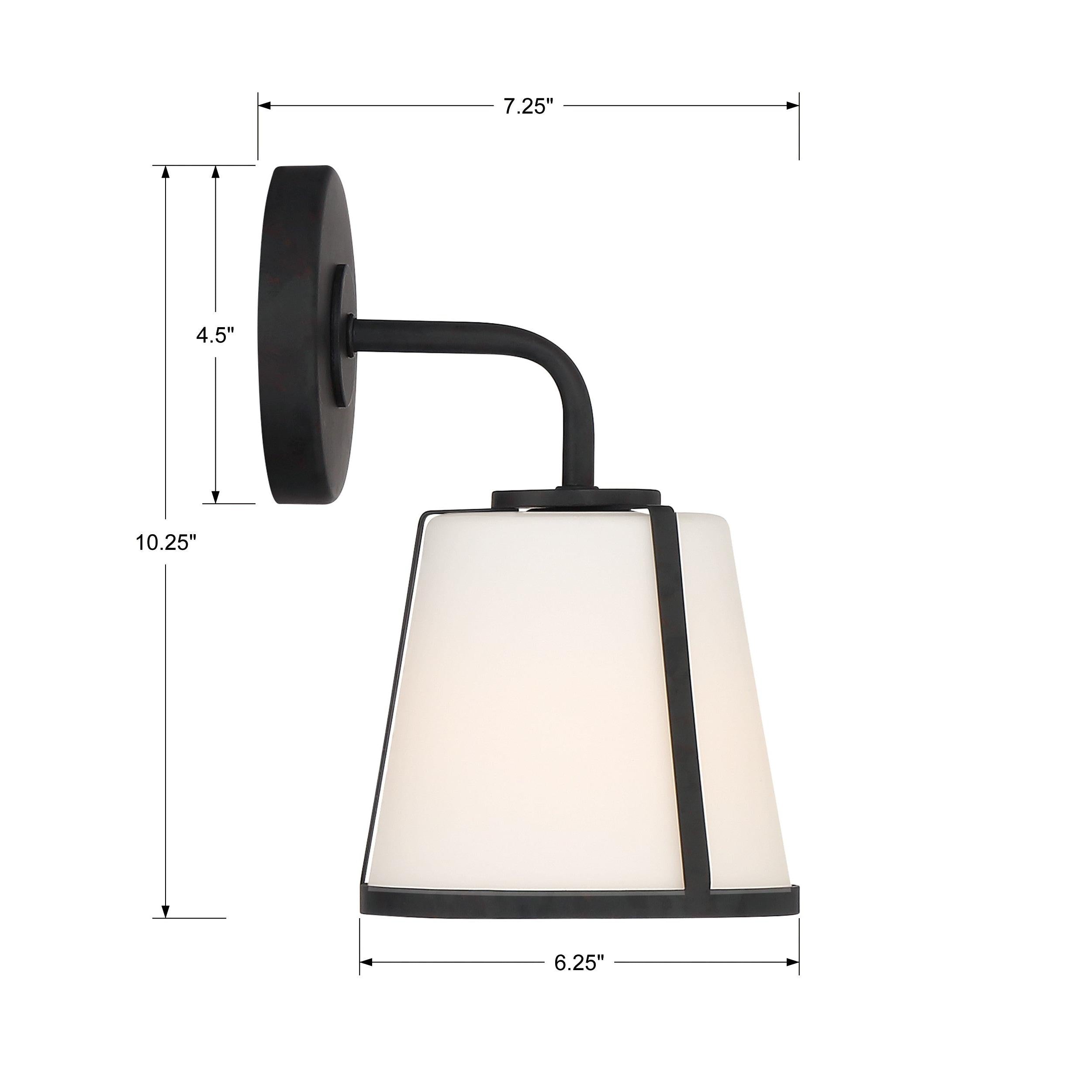 Crystorama Fulton FUL-911-BK – 6.25 Inch – 1 Light – Sconce – Black – Damp Rated