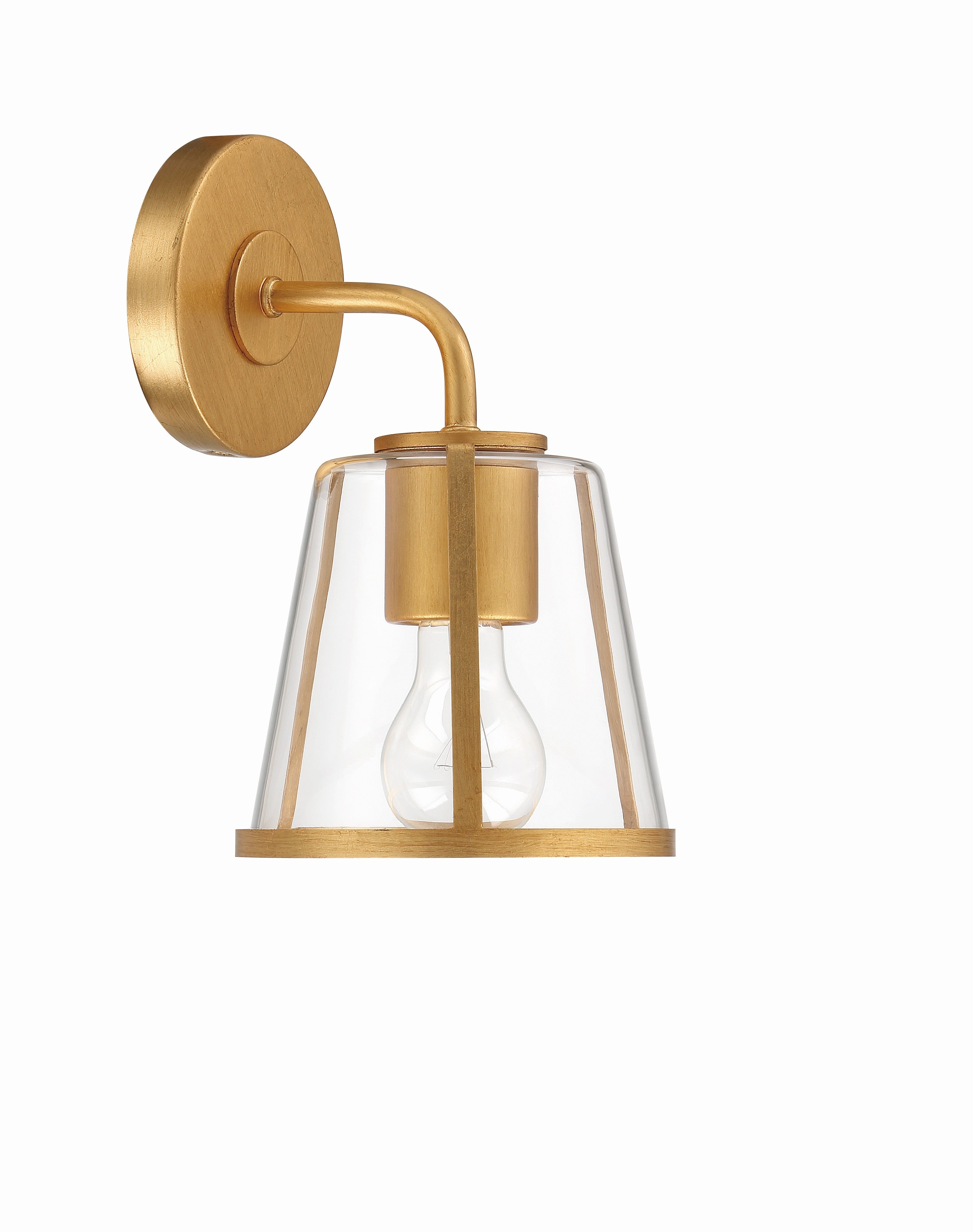 Crystorama Fulton FUL-911-GA-CL – 6.25 Inch – 1 Light – Sconce – Antique Gold – Damp Rated