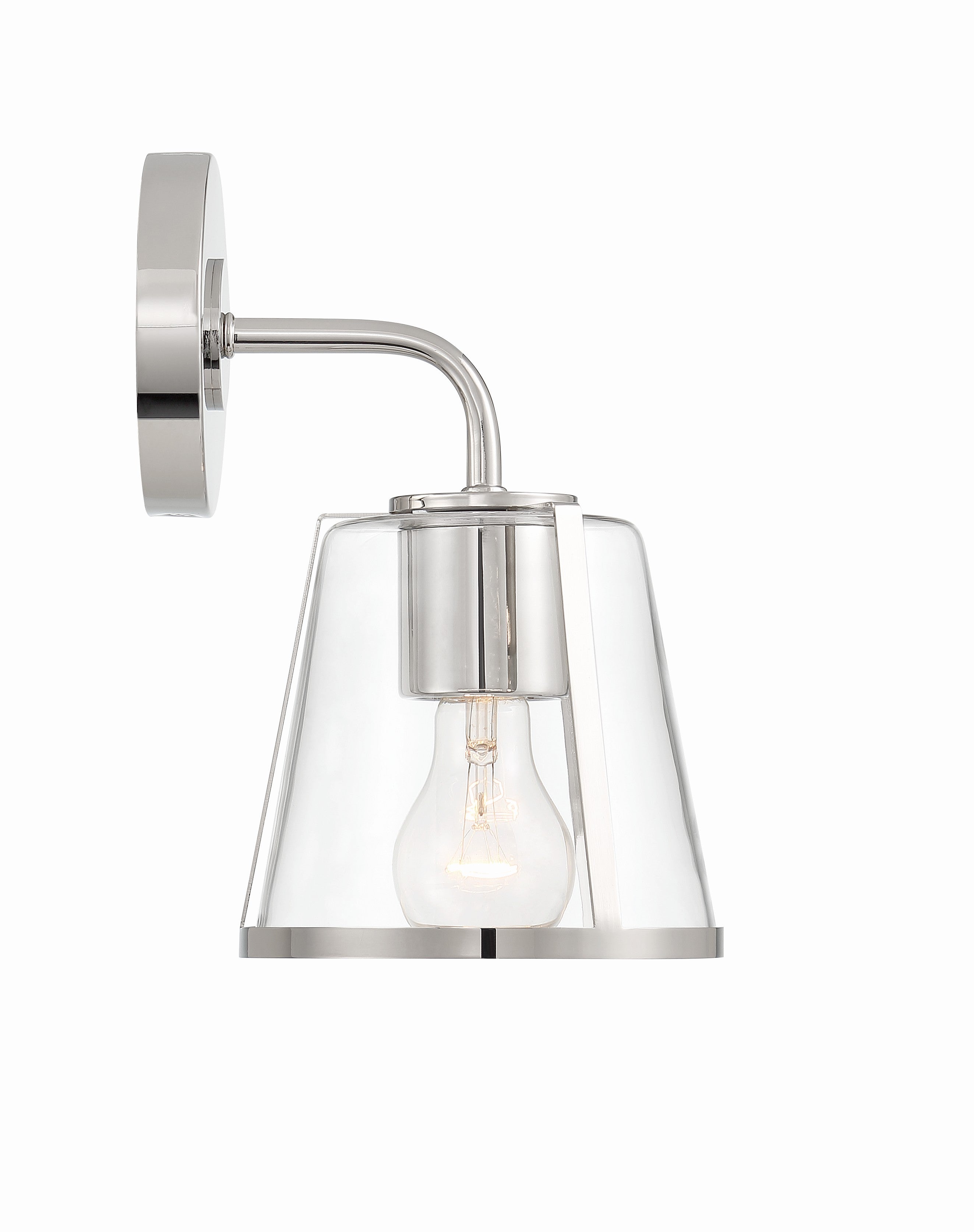 Crystorama Fulton FUL-911-PN-CL – 6.25 Inch – 1 Light – Sconce – Polished Nickel – Damp Rated
