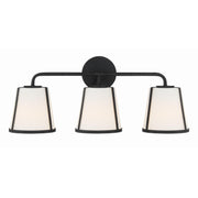 Crystorama Fulton FUL-913-BK – 23.25 Inch – 3 Light – Bath Vanity Light – Black – Damp Rated