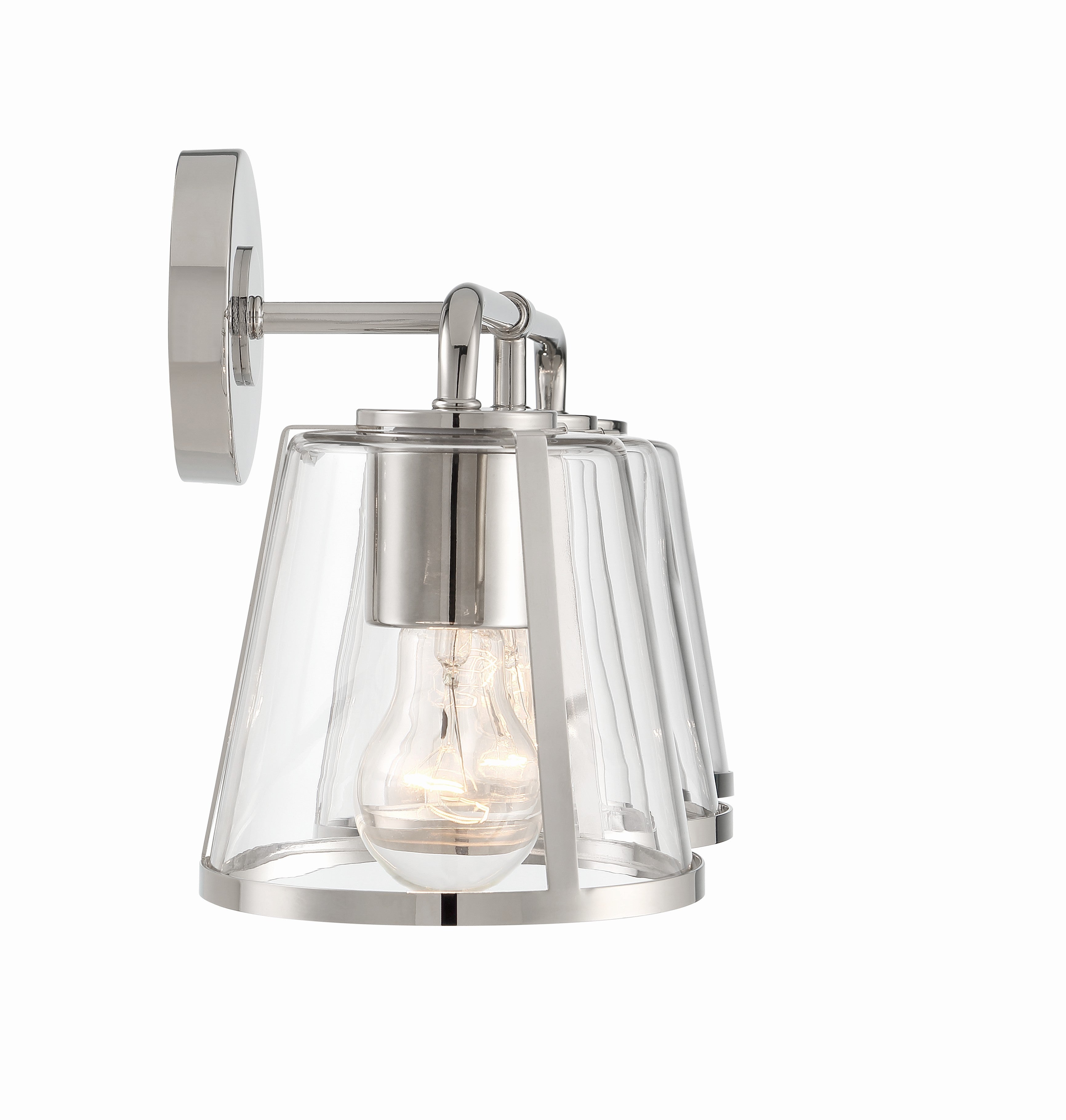 Crystorama Fulton FUL-913-PN-CL – 23.25 Inch – 3 Light – Bath Vanity Light – Polished Nickel – Damp Rated