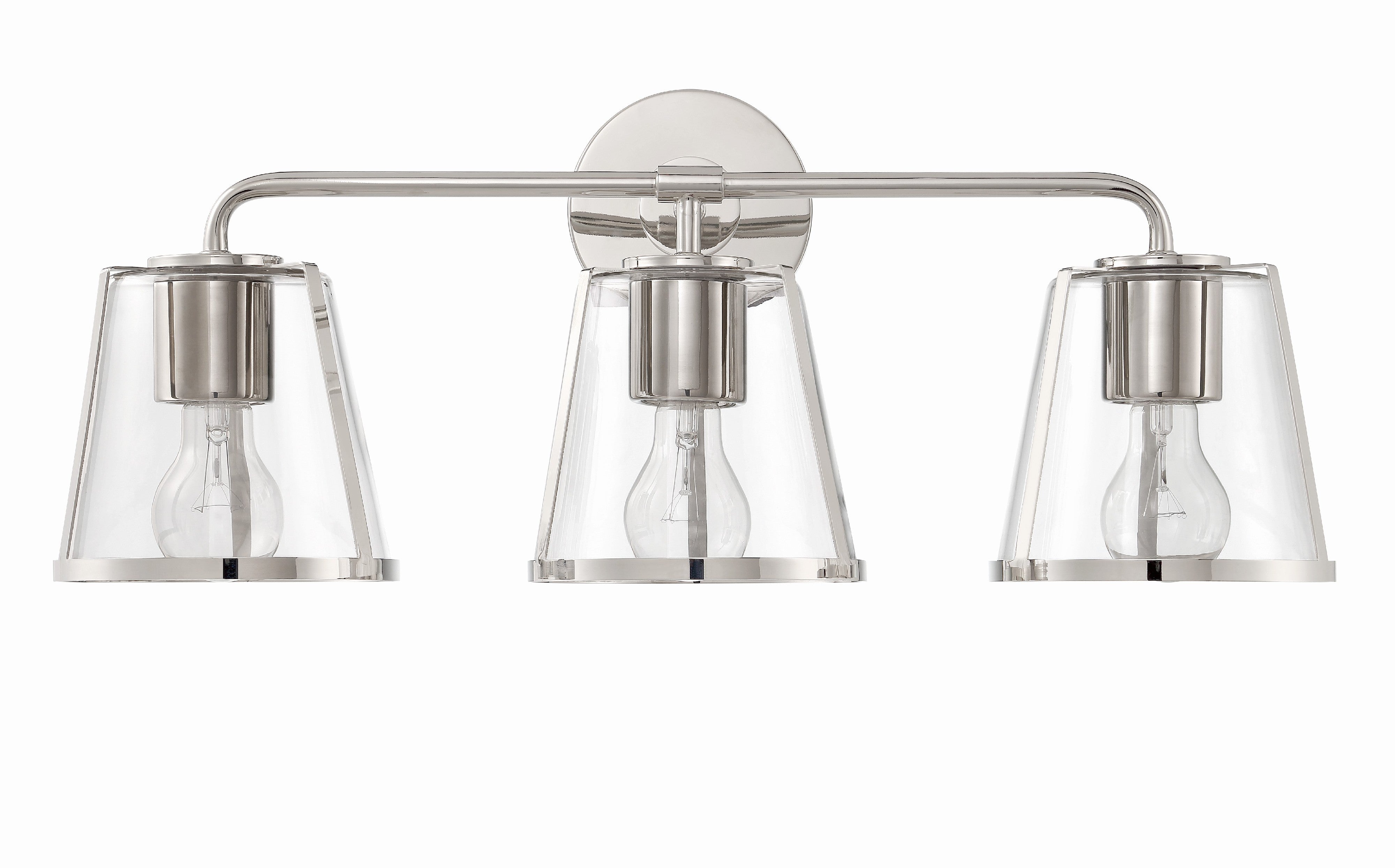 Crystorama Fulton FUL-913-PN-CL – 23.25 Inch – 3 Light – Bath Vanity Light – Polished Nickel – Damp Rated