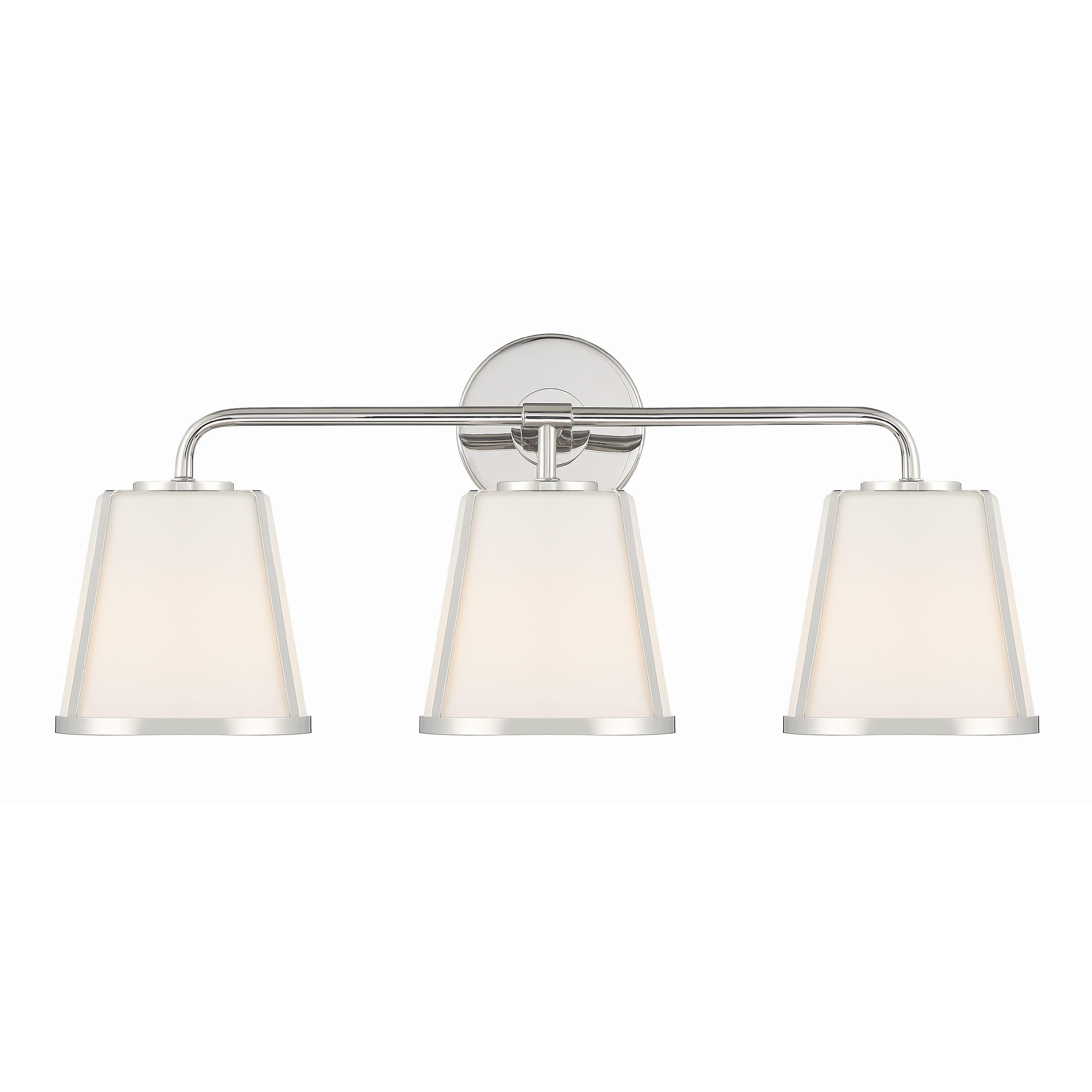 Crystorama Fulton FUL-913-PN – 23.25 Inch – 3 Light – Bath Vanity Light – Polished Nickel – Damp Rated