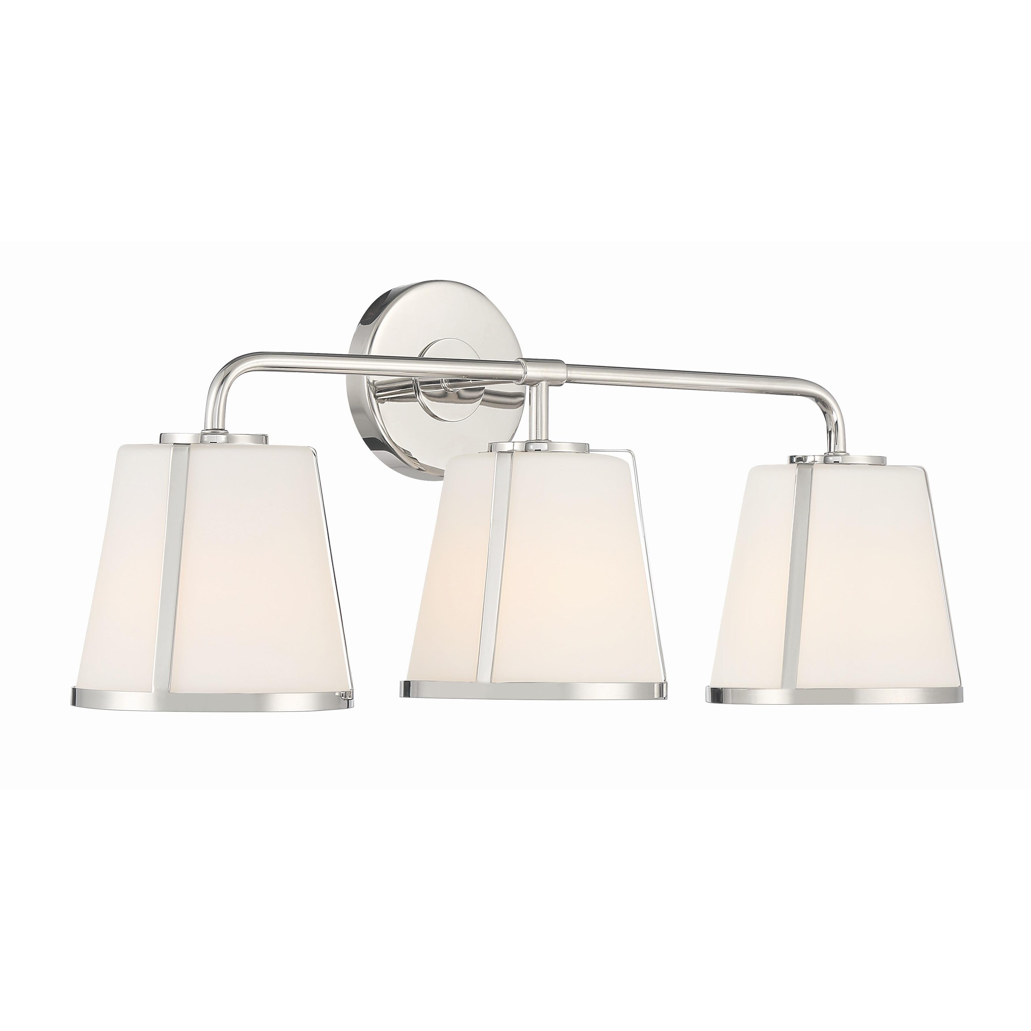 Crystorama Fulton FUL-913-PN – 23.25 Inch – 3 Light – Bath Vanity Light – Polished Nickel – Damp Rated