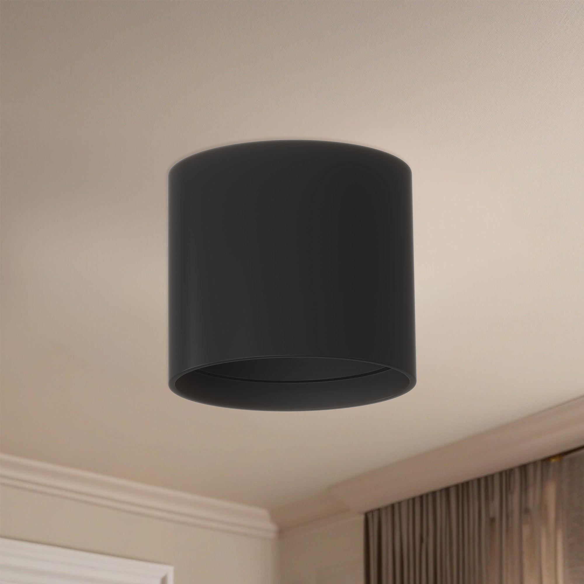 Falco 5-in Black LED Flush Mount