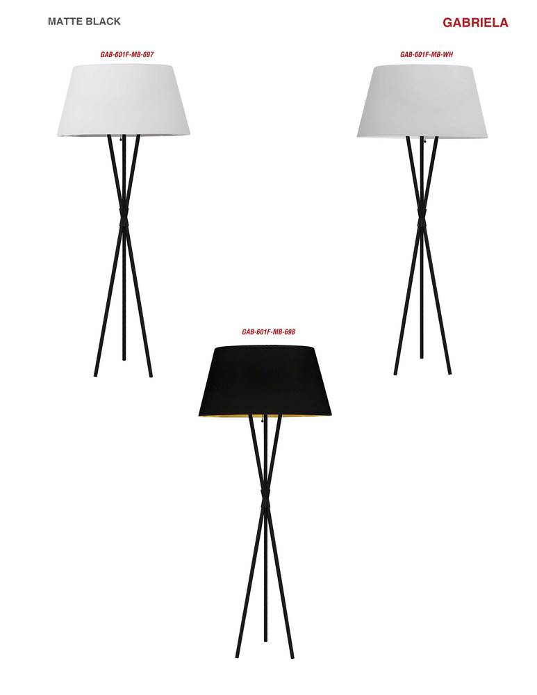 Dainolite GABRIELA GAB-601F-MB-WH Lamp Transitional - Black