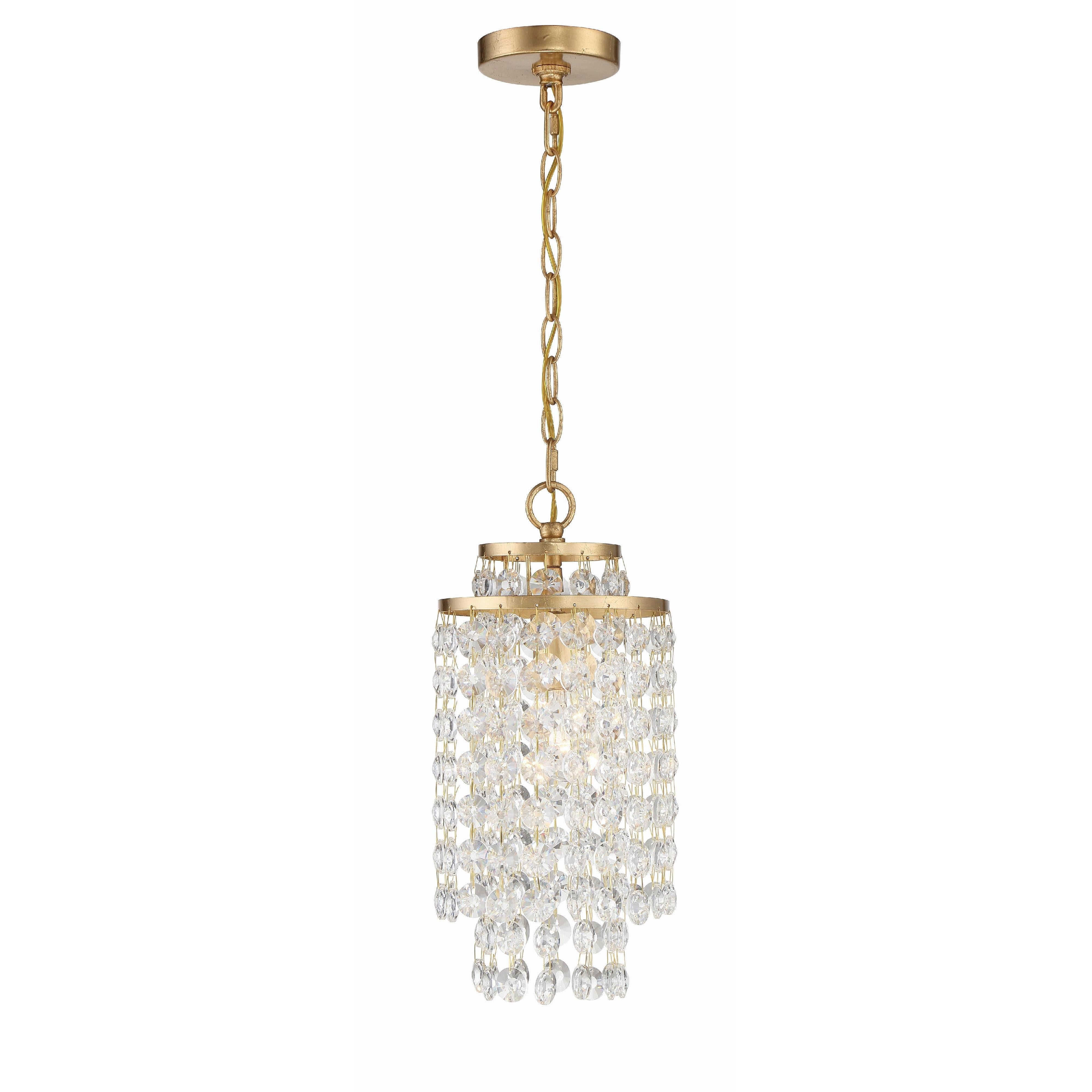 Crystorama Gabrielle GAB-B7301-GA – 7 Inch – 1 Light – Pendant Light – Antique Gold – Damp Rated