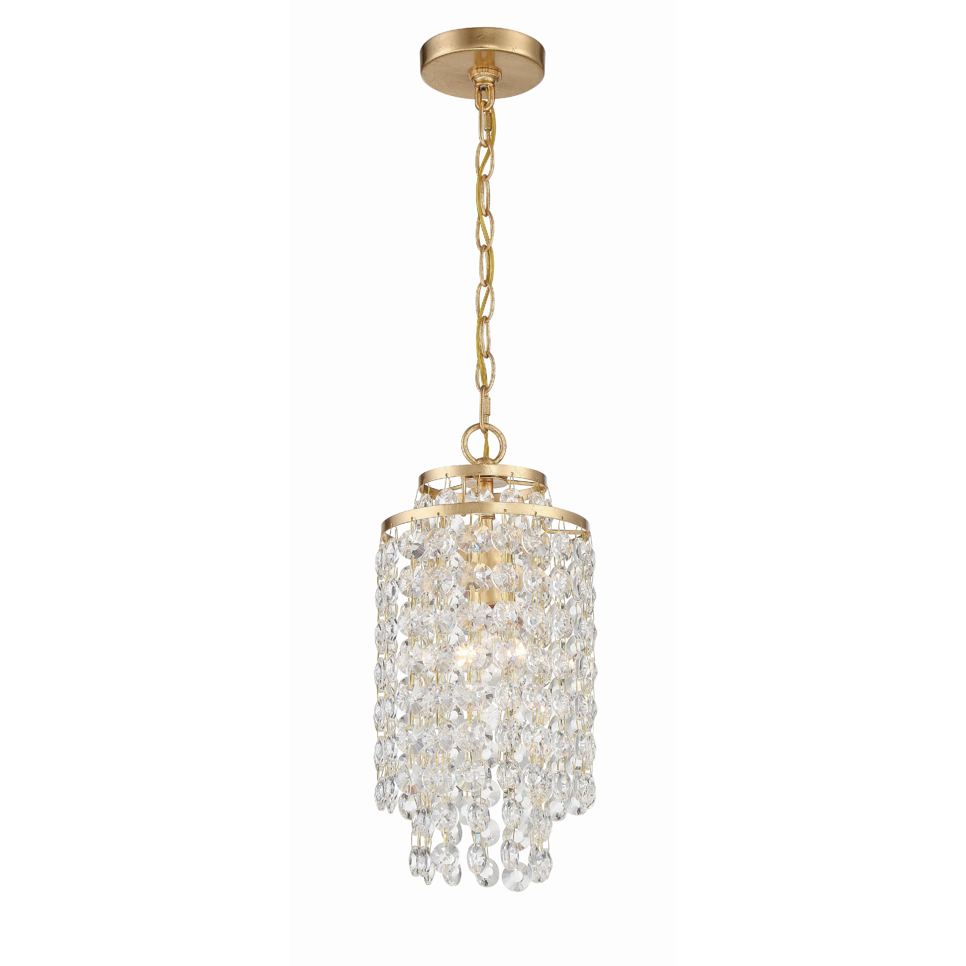 Crystorama Gabrielle GAB-B7301-GA – 7 Inch – 1 Light – Pendant Light – Antique Gold – Damp Rated