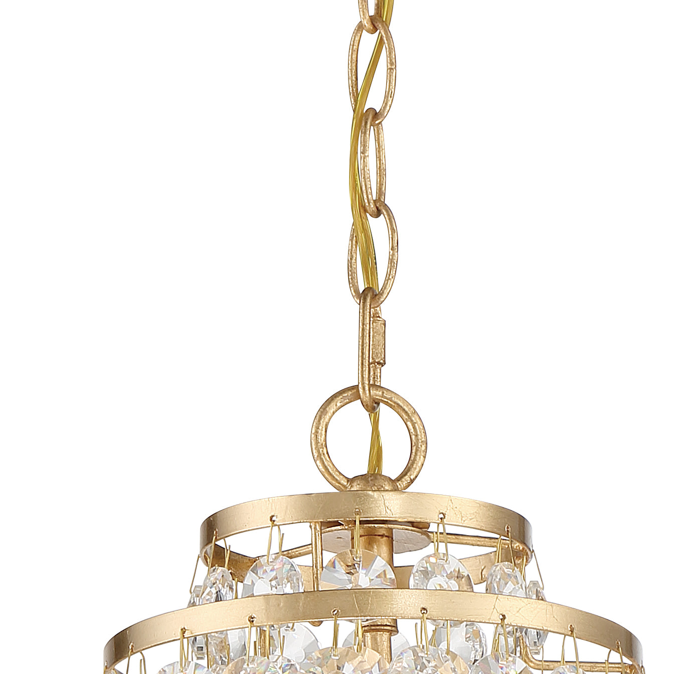 Crystorama Gabrielle GAB-B7301-GA – 7 Inch – 1 Light – Pendant Light – Antique Gold – Damp Rated