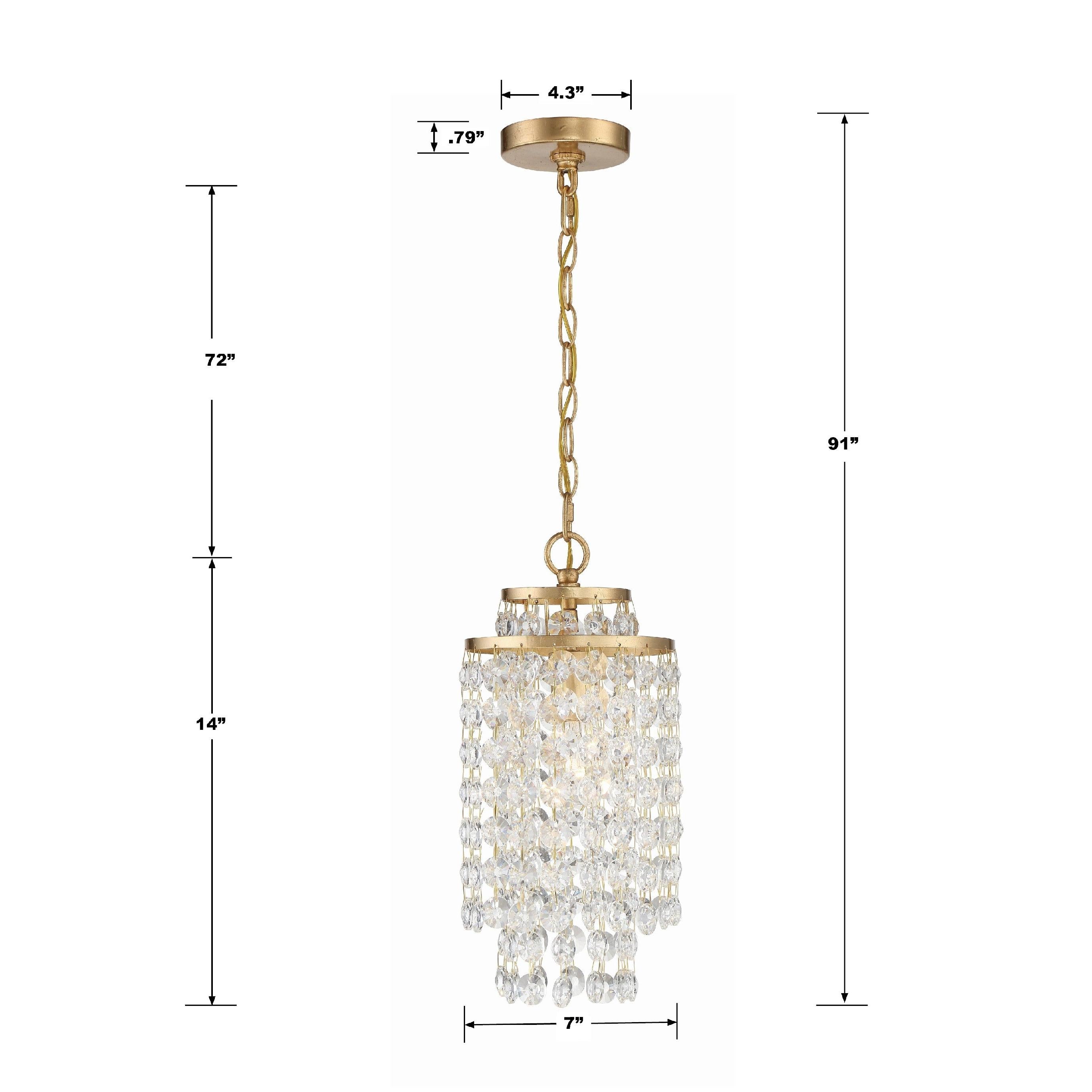 Crystorama Gabrielle GAB-B7301-GA – 7 Inch – 1 Light – Pendant Light – Antique Gold – Damp Rated