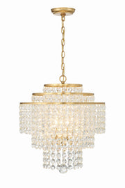 Crystorama Gabrielle GAB-B7304-GA – 18 Inch – 4 Light – Chandelier – Antique Gold – Damp Rated