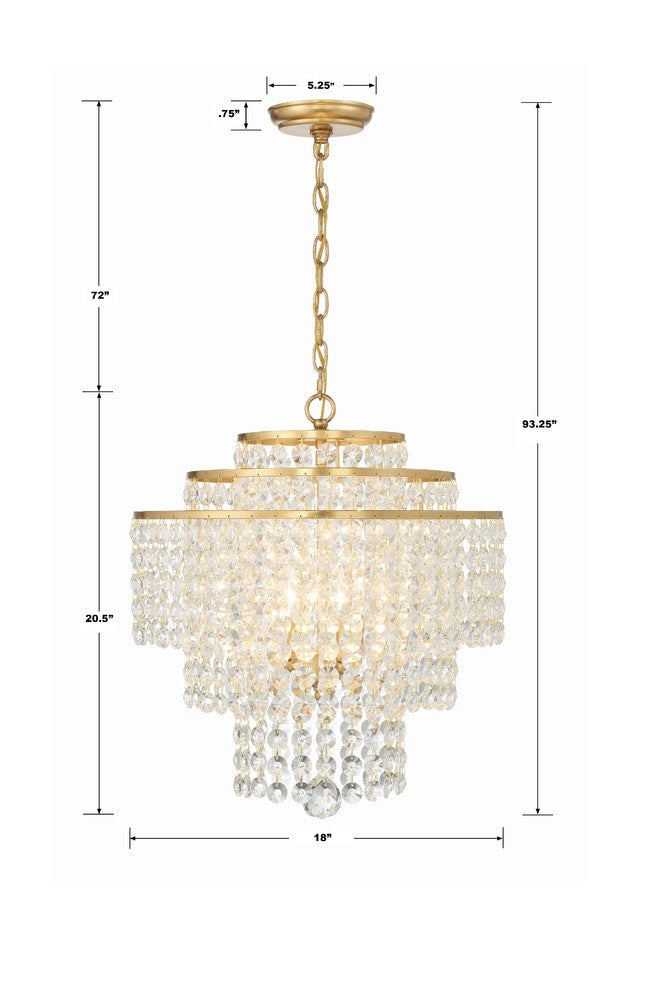 Crystorama GABRIELLE GAB-B7304-GA Chandelier Contemporary - Antique Gold