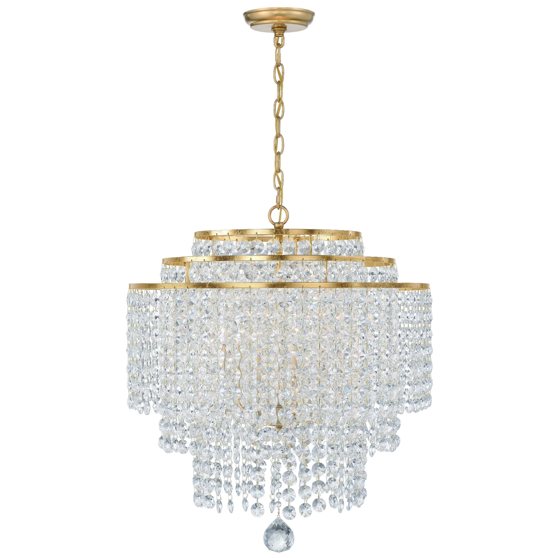 Crystorama Gabrielle GAB-B7305-GA – 22 Inch – 6 Light – Chandelier – Antique Gold – Damp Rated