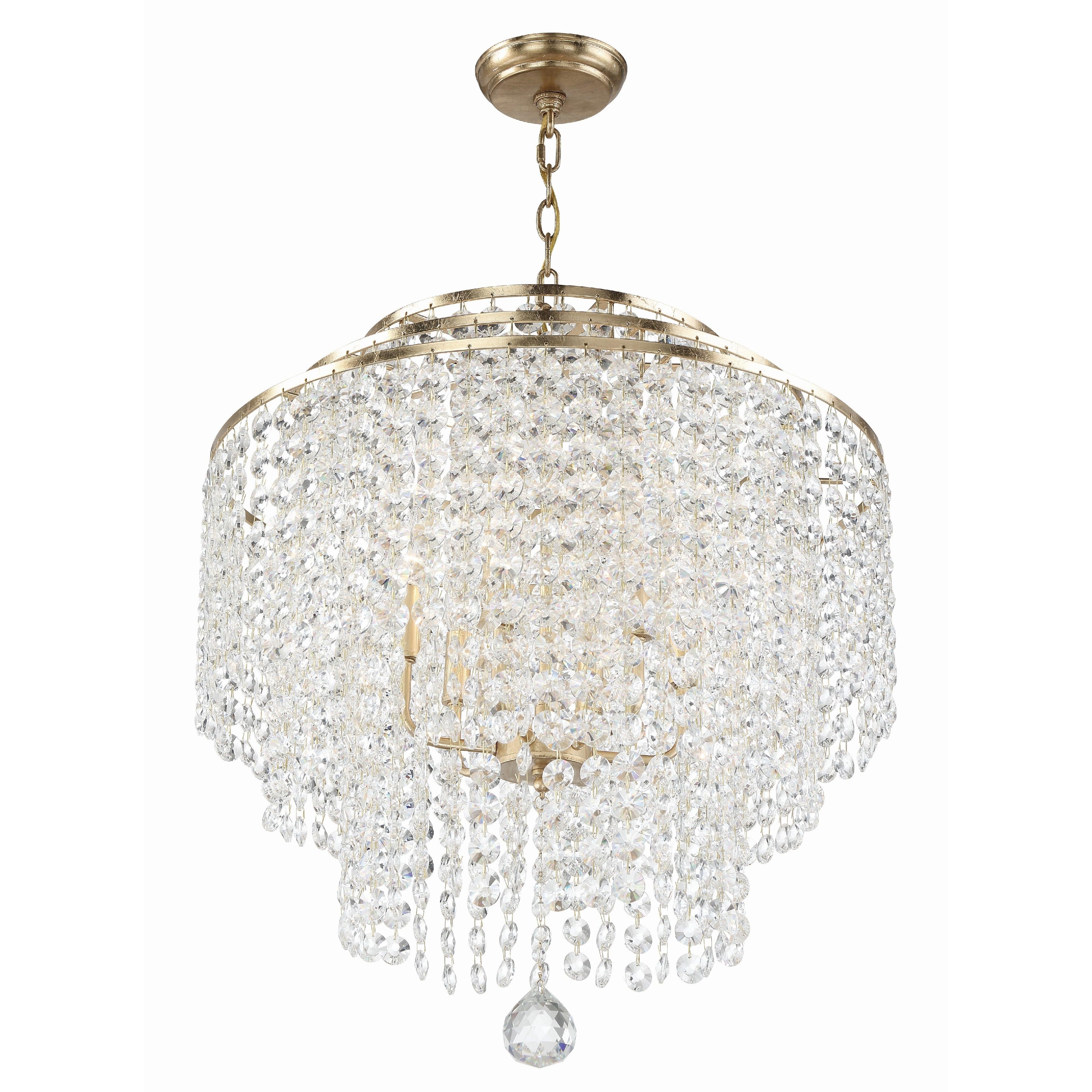 Crystorama Gabrielle GAB-B7305-GA – 22 Inch – 6 Light – Chandelier – Antique Gold – Damp Rated