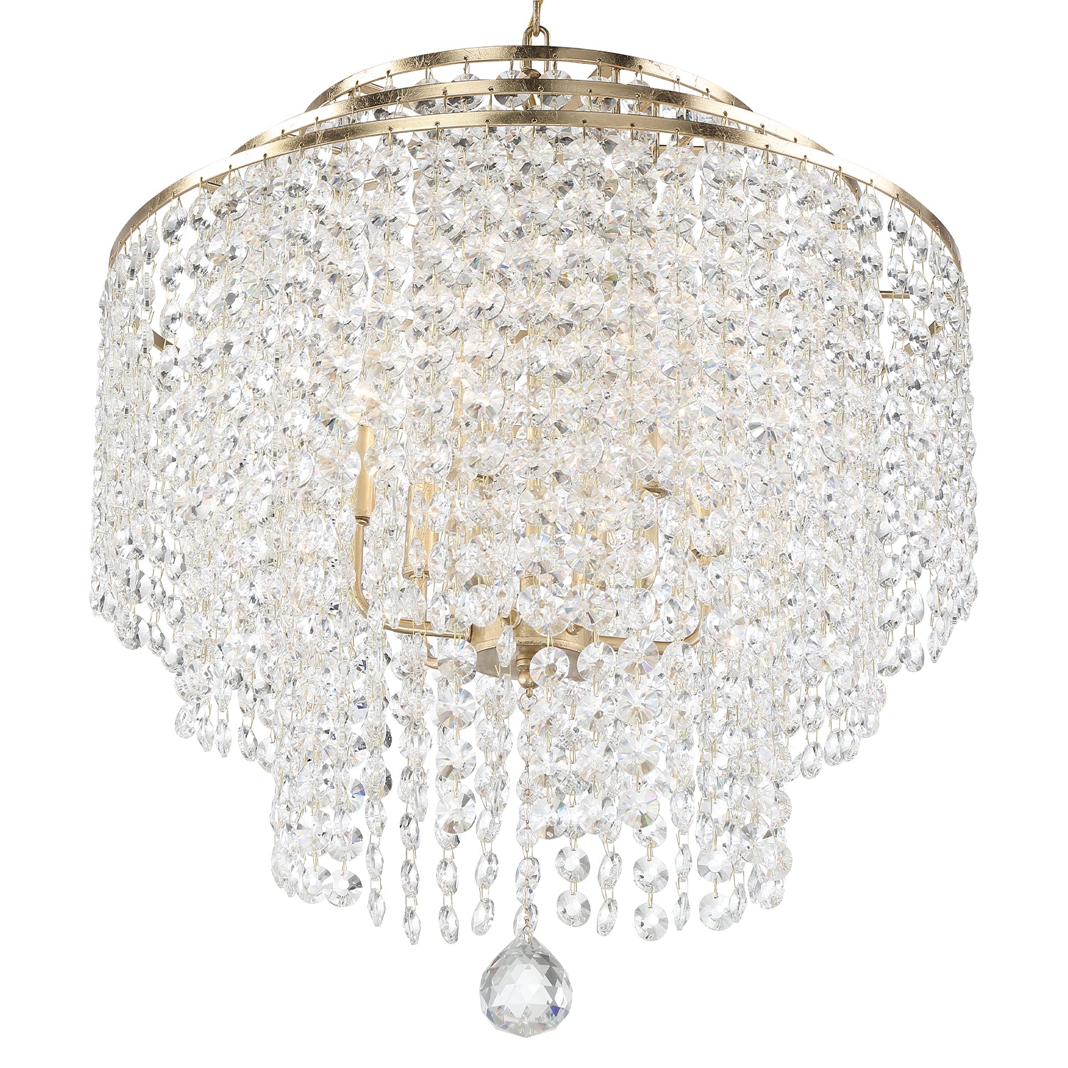 Crystorama Gabrielle GAB-B7305-GA – 22 Inch – 6 Light – Chandelier – Antique Gold – Damp Rated
