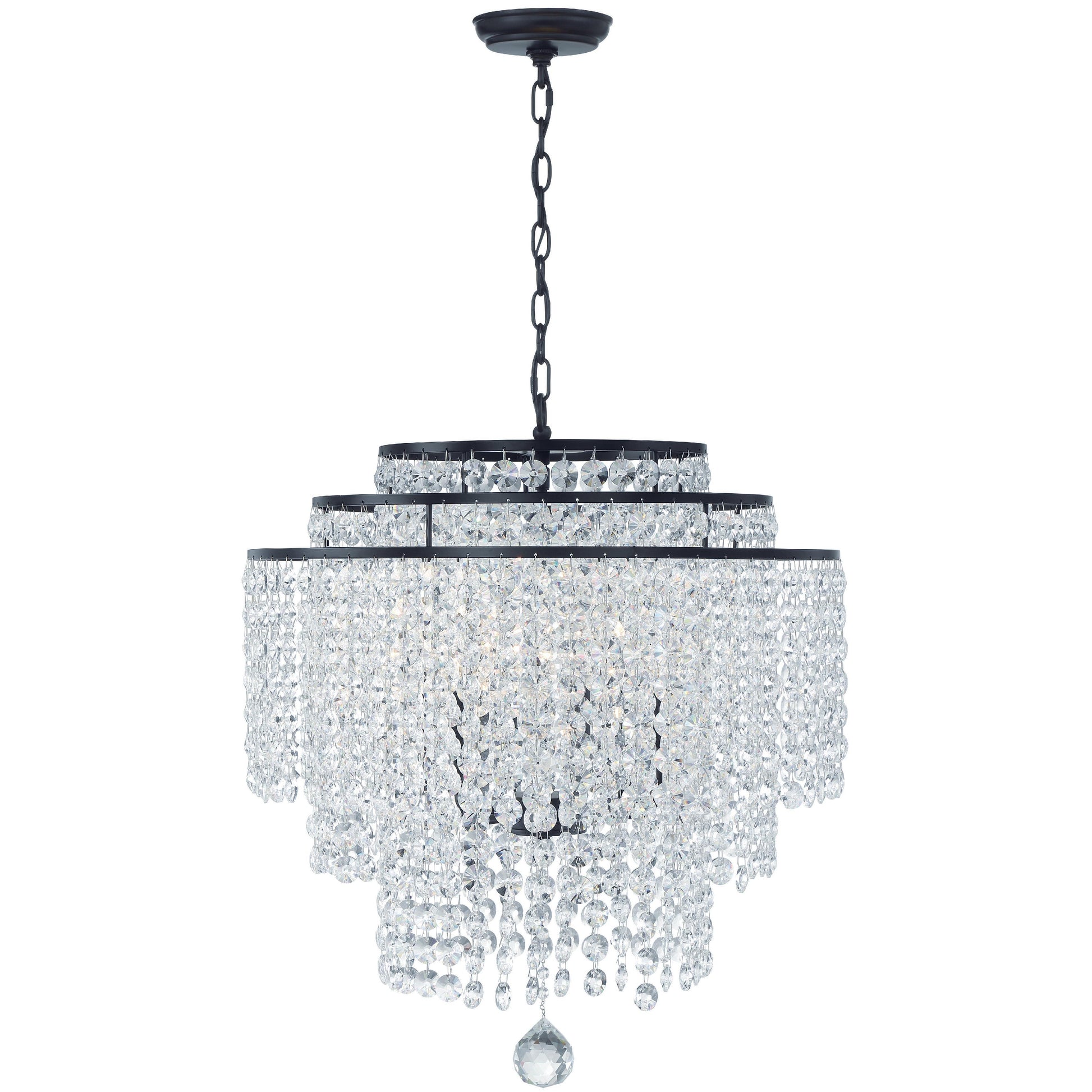 Crystorama Gabrielle GAB-B7305-MK – 22 Inch – 6 Light – Chandelier – Matte Black – Damp Rated