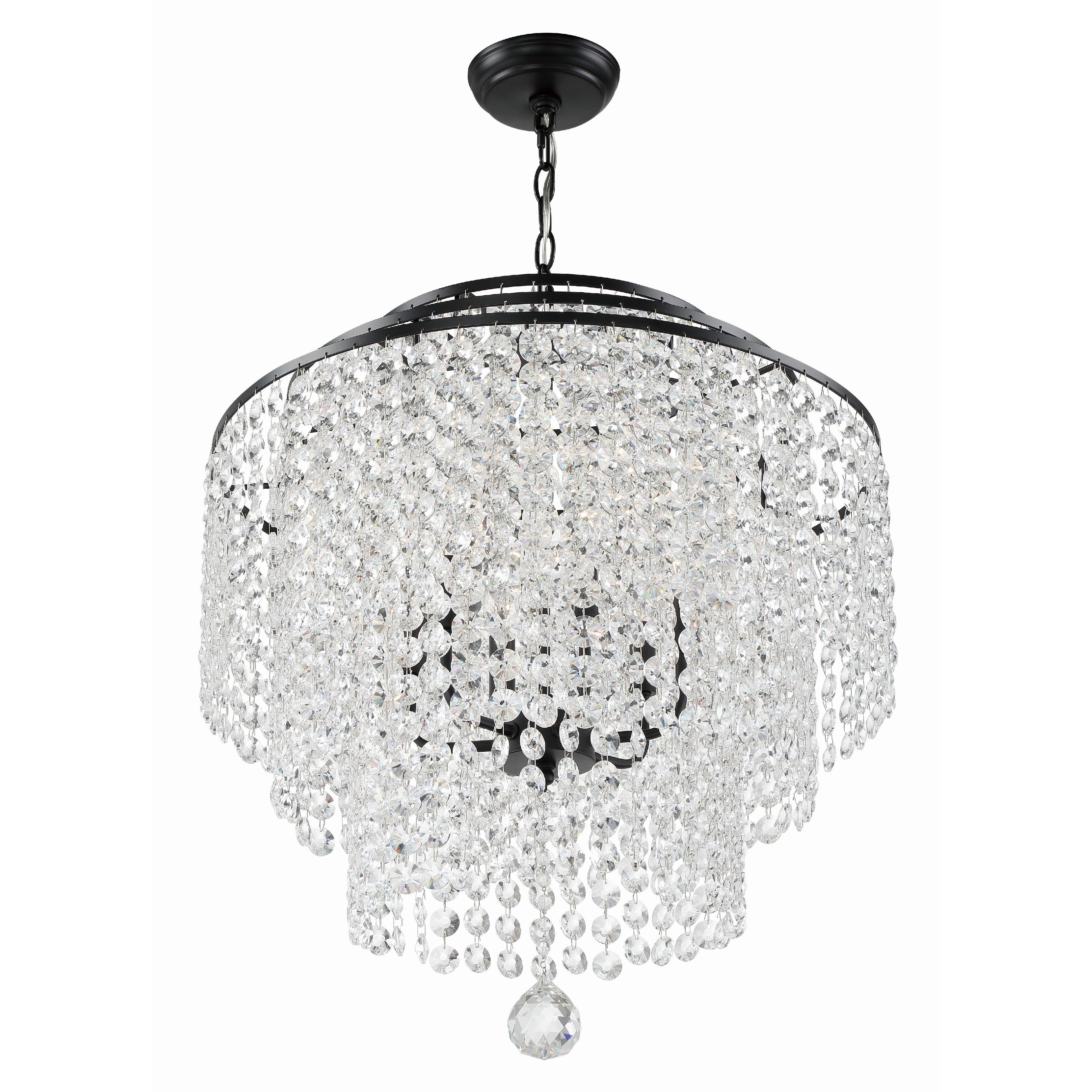 Crystorama Gabrielle GAB-B7305-MK – 22 Inch – 6 Light – Chandelier – Matte Black – Damp Rated