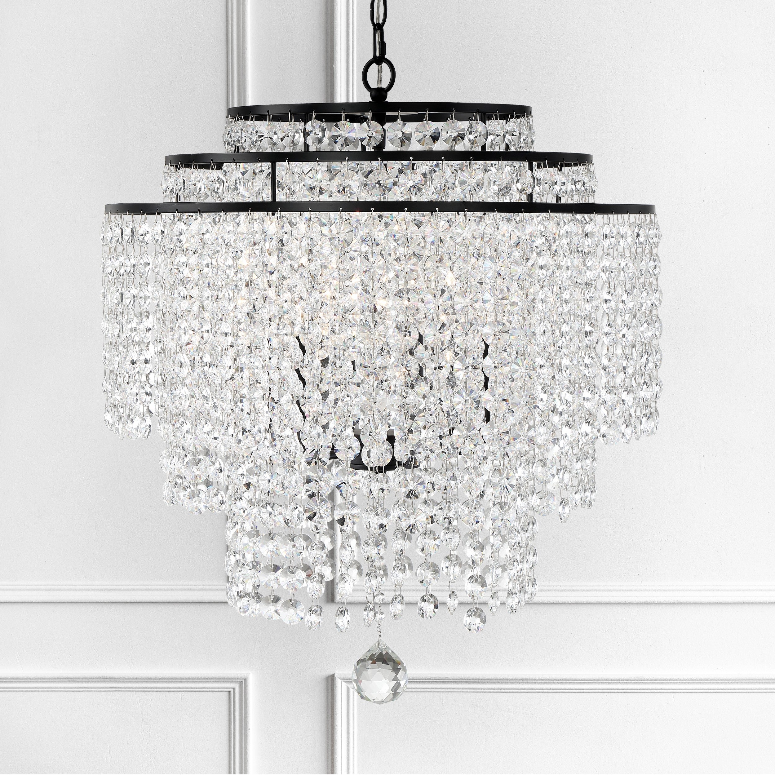 Crystorama Gabrielle GAB-B7305-MK – 22 Inch – 6 Light – Chandelier – Matte Black – Damp Rated