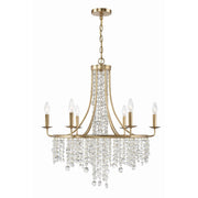 Crystorama Gabrielle GAB-B7306-GA – 28 Inch – 6 Light – Chandelier – Antique Gold – Damp Rated