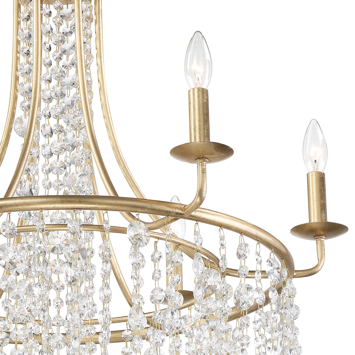 Crystorama Gabrielle GAB-B7306-GA – 28 Inch – 6 Light – Chandelier – Antique Gold – Damp Rated