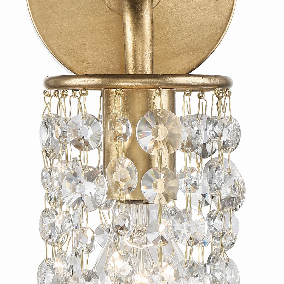 Crystorama Gabrielle GAB-B7311-GA – 4 Inch – 1 Light – Sconce – Antique Gold – Damp Rated