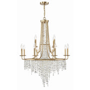 Crystorama Gabrielle GAB-B7312-GA – 30 Inch – 12 Light – Chandelier – Antique Gold – Damp Rated