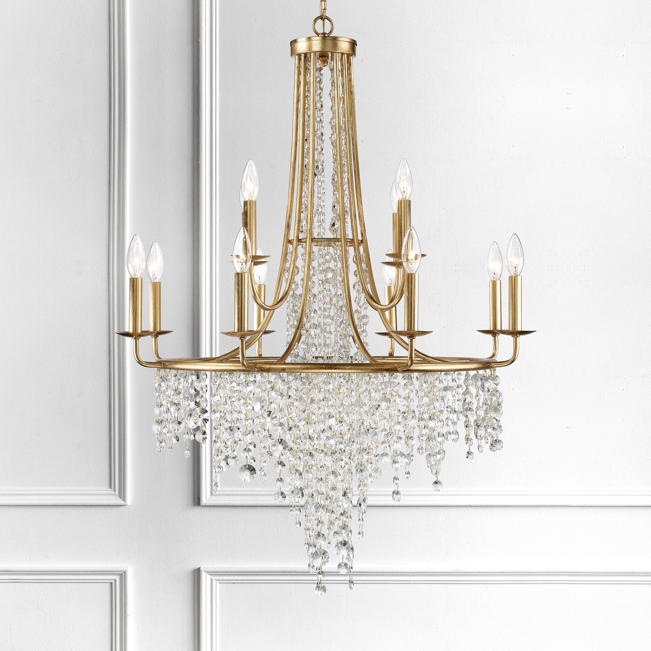 Crystorama Gabrielle GAB-B7312-GA – 30 Inch – 12 Light – Chandelier – Antique Gold – Damp Rated