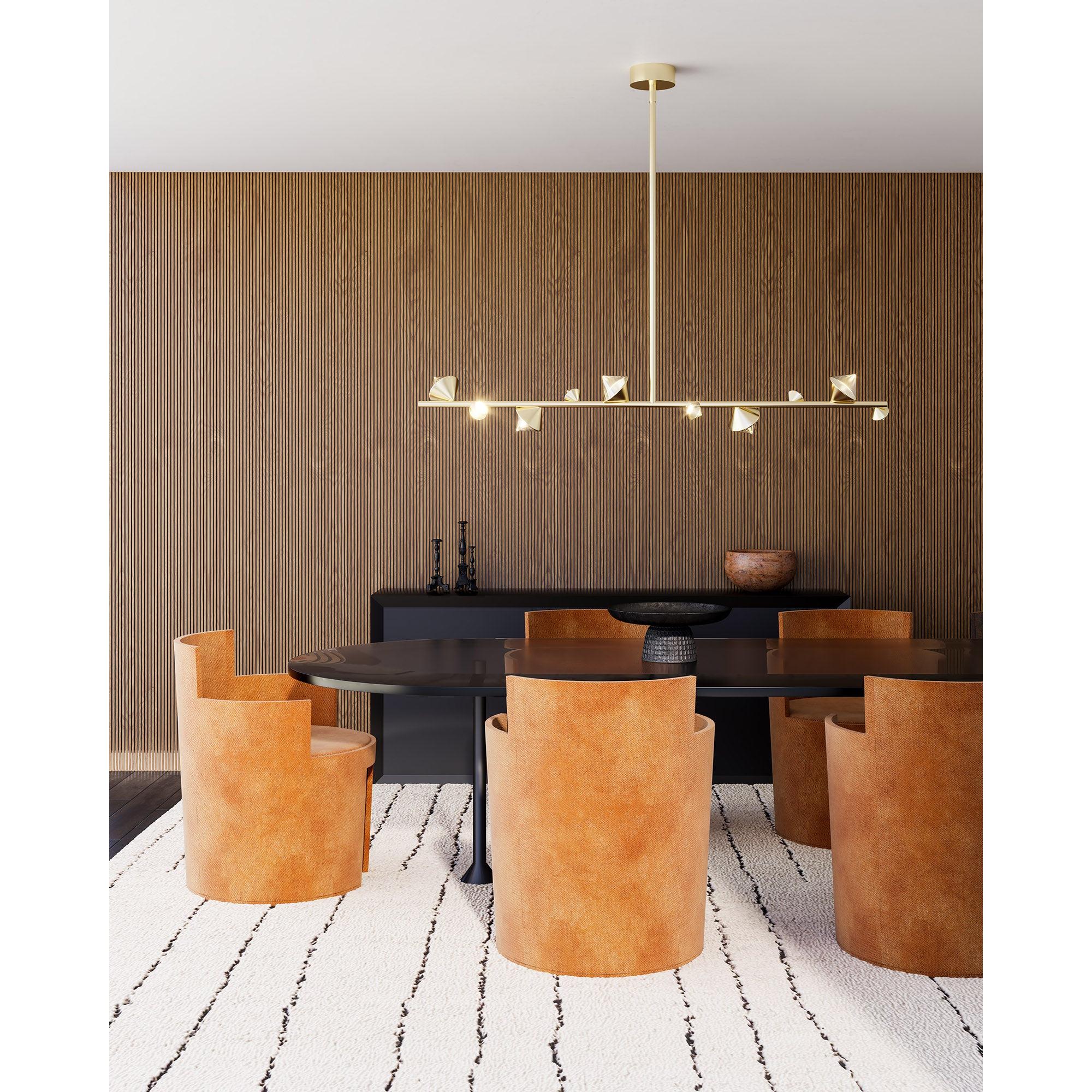 Geode 51-in Brushed Gold LED Linear Pendant