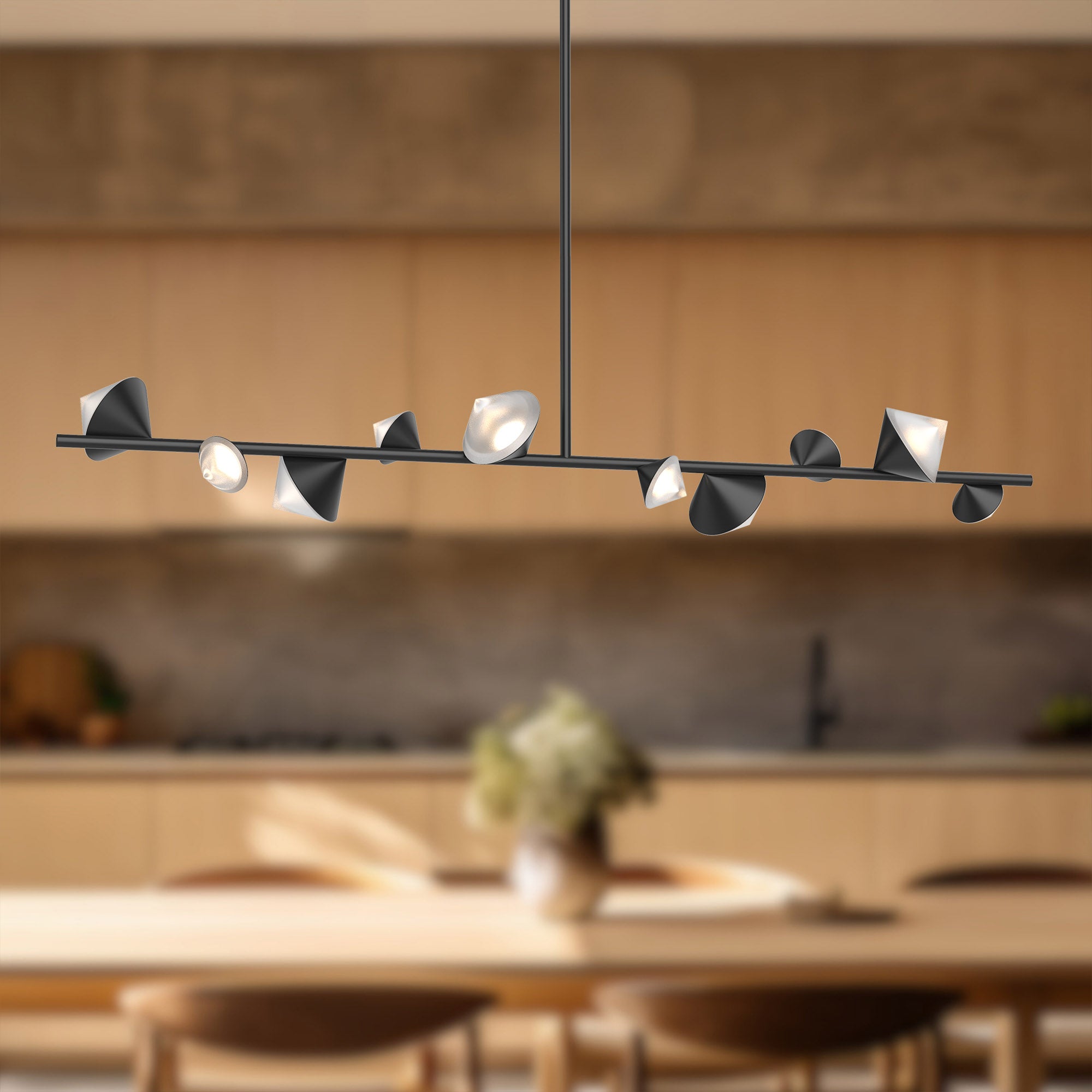 Geode 51-in Black LED Linear Pendant