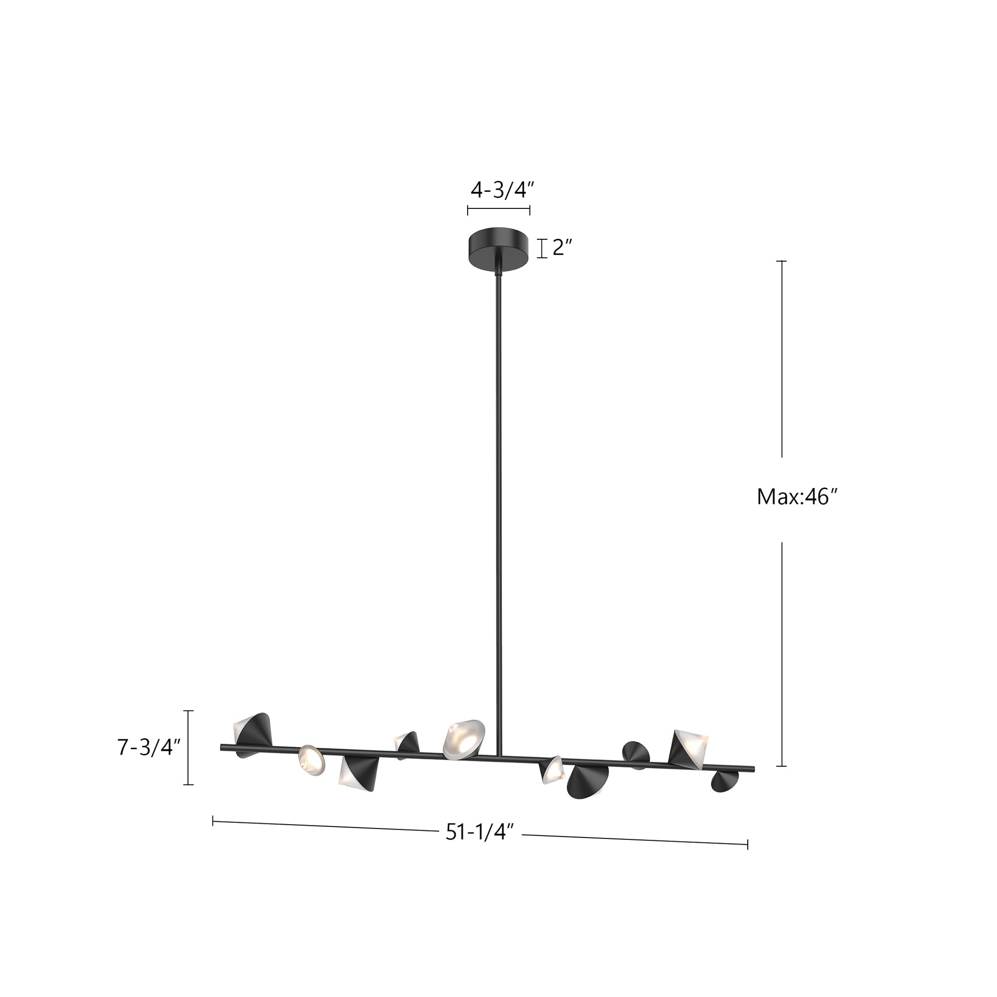 Geode 51-in Brushed Gold LED Linear Pendant