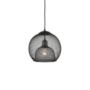 Kuzco Lighting 494412-BK Pendant, 12-in Black 1 Light, Powder-Coated Wire Mesh Shade, Black