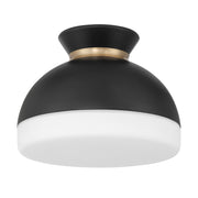 Crystorama Gidget GID-4000-MK-VG – 10.25 Inch – 1 Light – Semi Flush Mount Light – Matte Black + Vibrant Gold – Damp Rated
