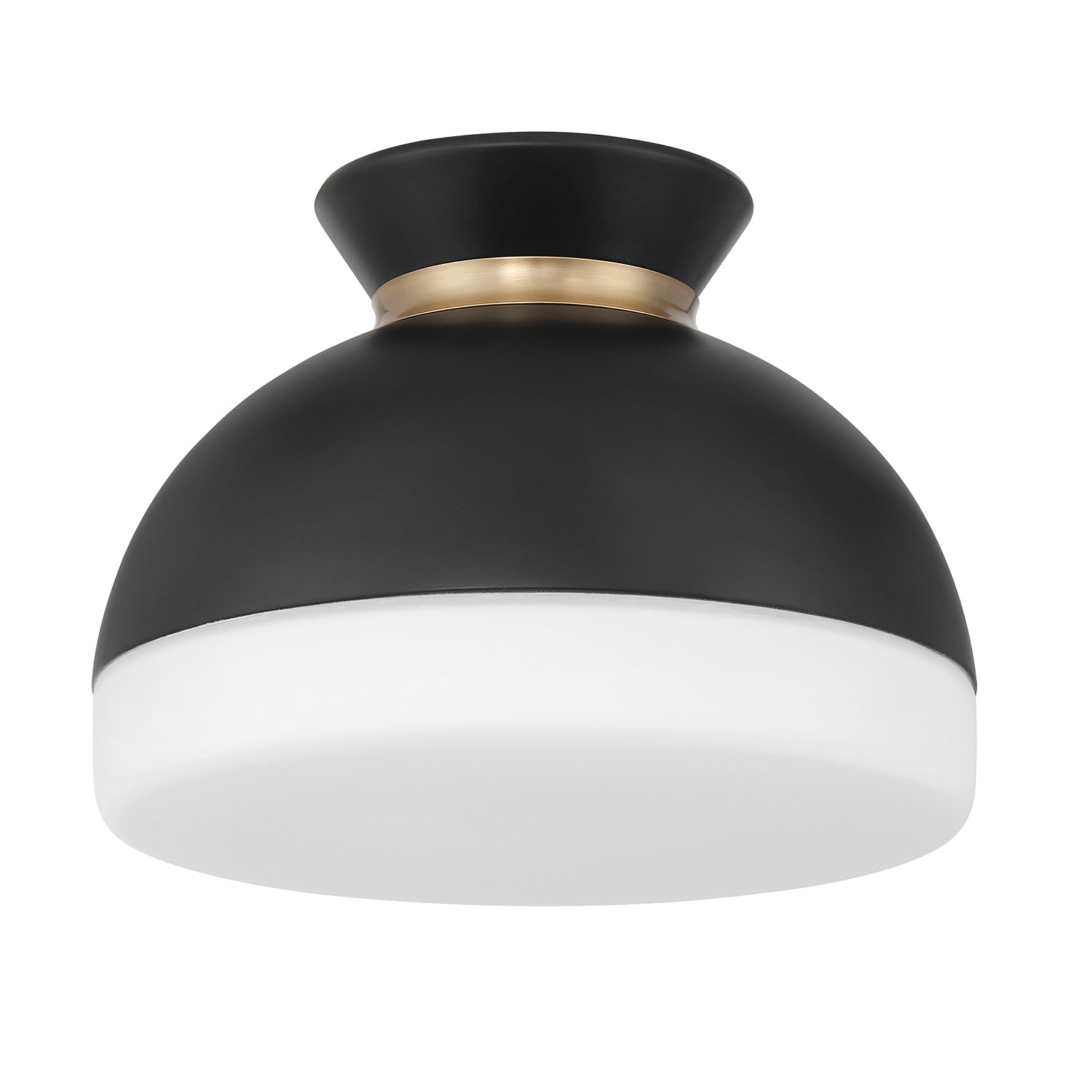 Crystorama Gidget GID-4000-MK-VG – 10.25 Inch – 1 Light – Semi Flush Mount Light – Matte Black + Vibrant Gold – Damp Rated