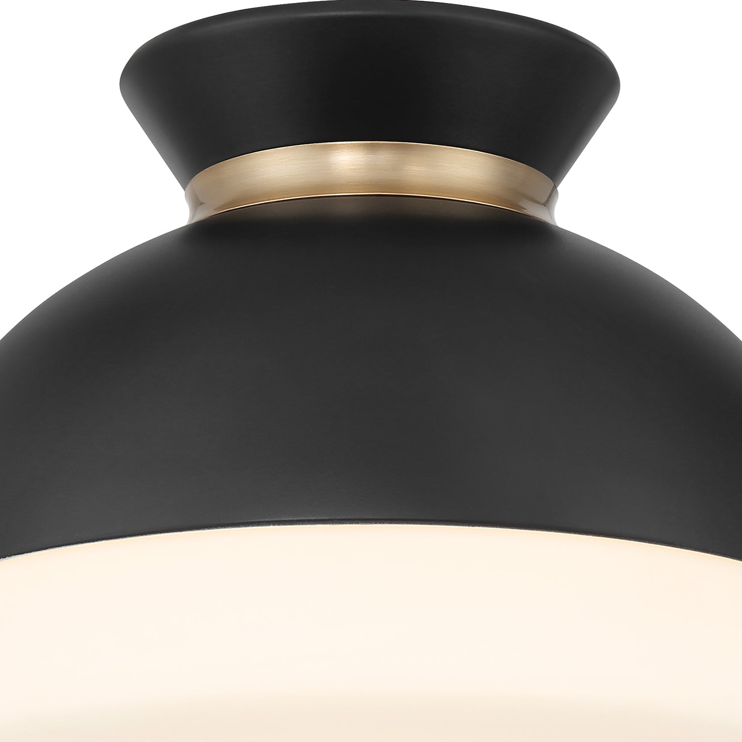 Crystorama Gidget GID-4000-MK-VG – 10.25 Inch – 1 Light – Semi Flush Mount Light – Matte Black + Vibrant Gold – Damp Rated