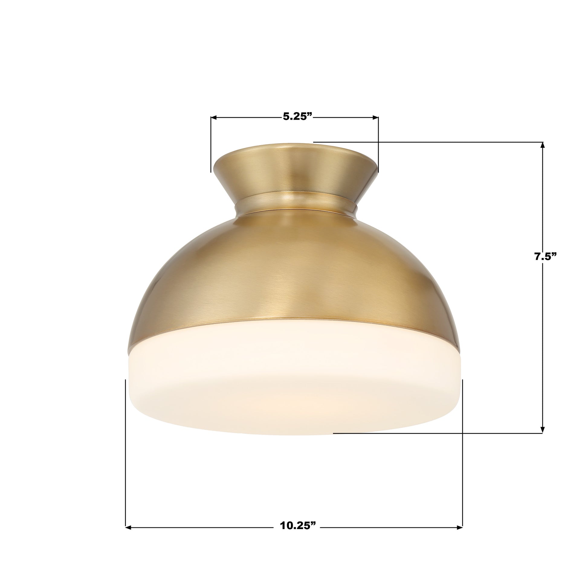 Crystorama Gidget GID-4000-VG – 10.25 Inch – 1 Light – Semi Flush Mount Light – Vibrant Gold – Damp Rated