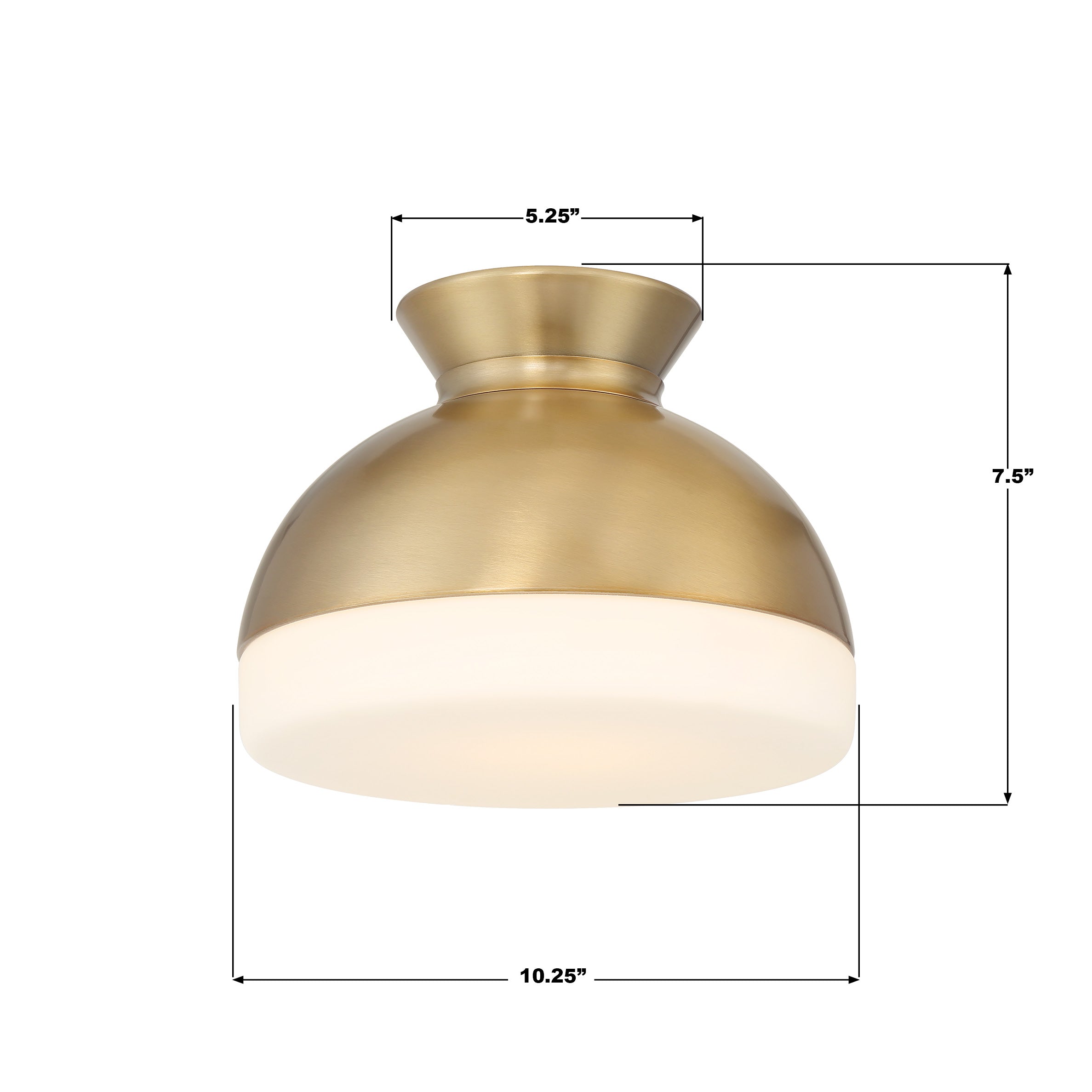 Crystorama Gidget GID-4000-VG – 10.25 Inch – 1 Light – Semi Flush Mount Light – Vibrant Gold – Damp Rated